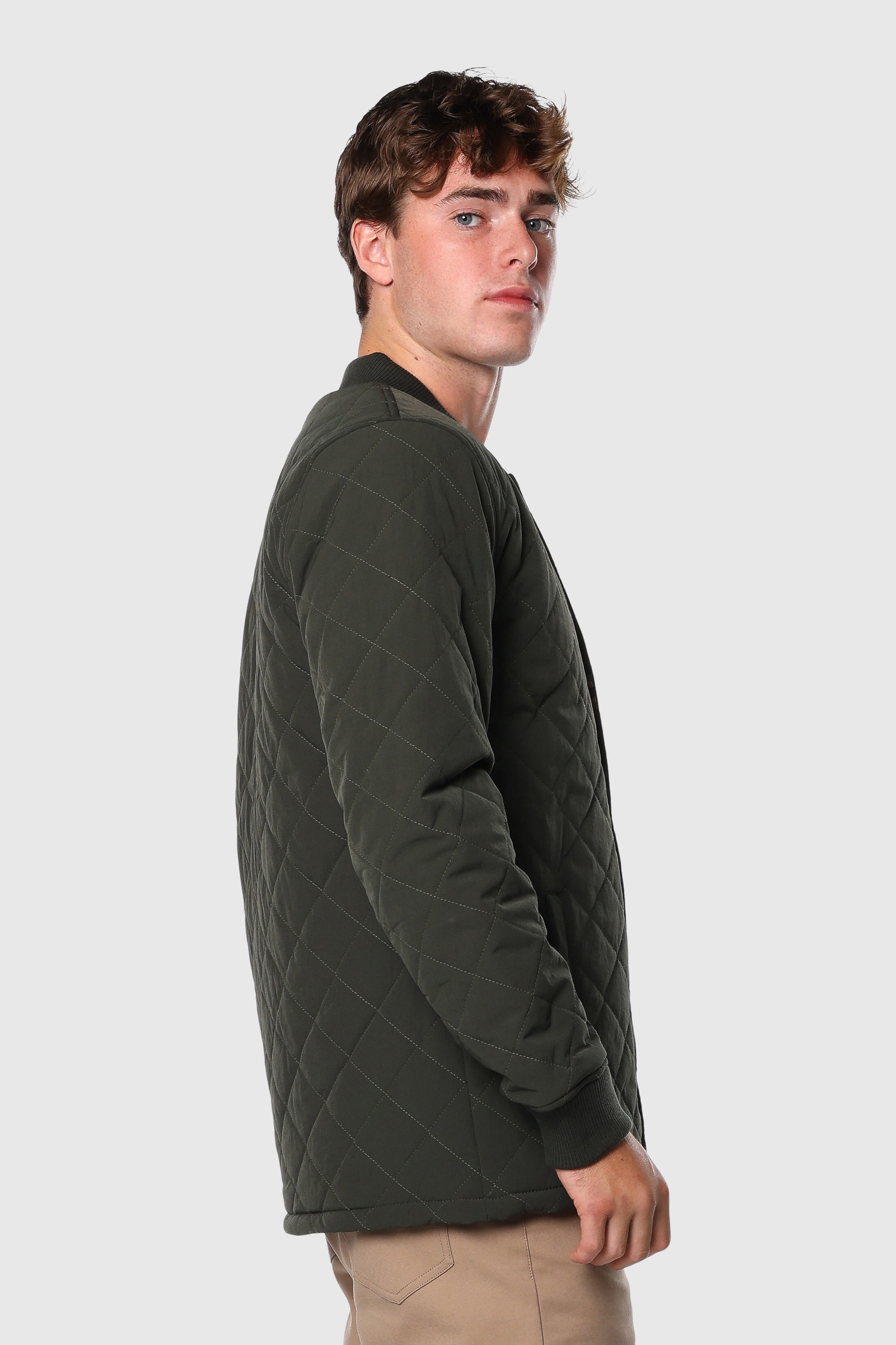 Quilted Bomber Jacket for Men - Stylish Black Puffer Coat with Warm Quilted Design | Perfect for Winter, Fall & Outdoor Activities