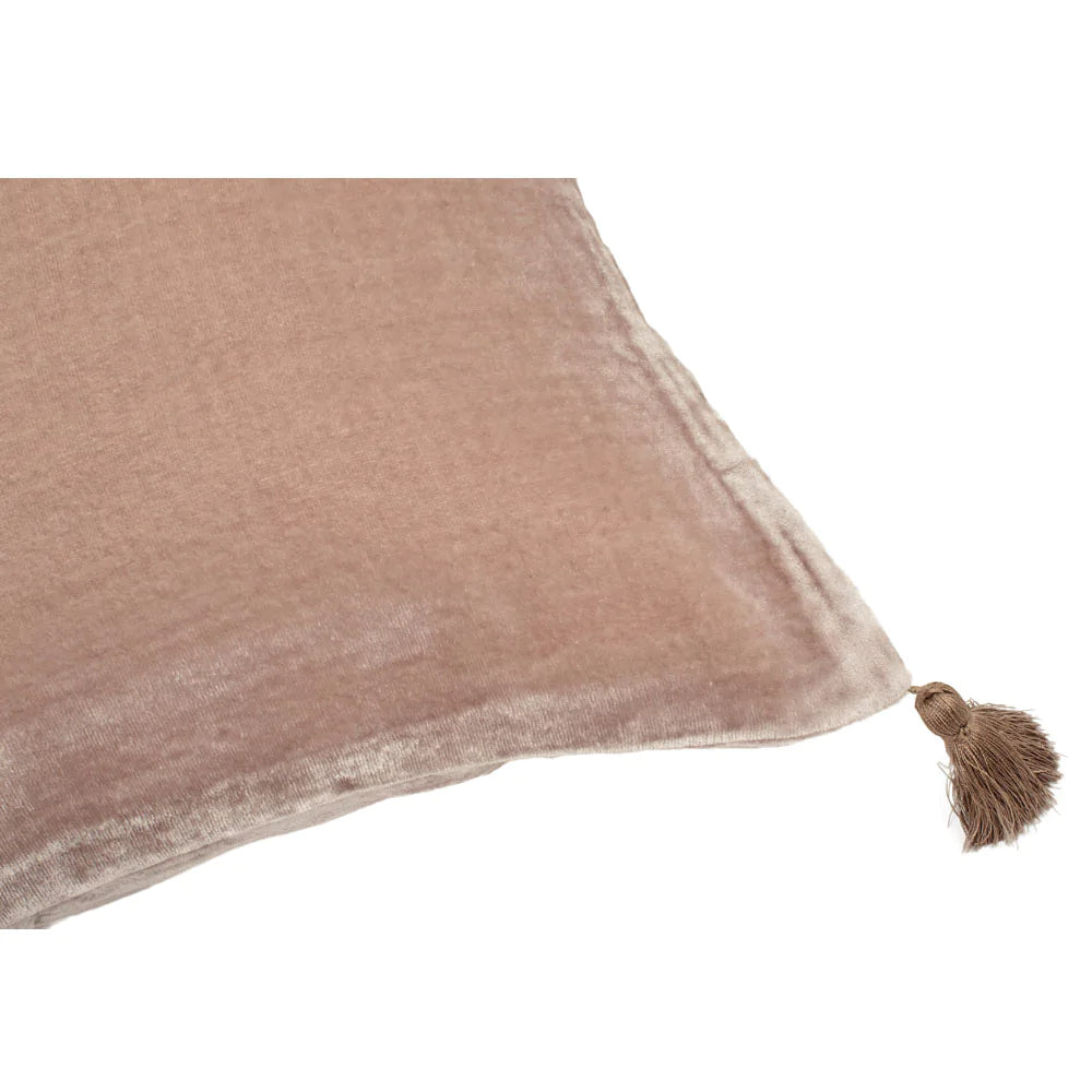 Luxury Taupe Pompom Silk Velvet Fabric - Soft & Elegant for Drapes, Upholstery, and Home Decor
