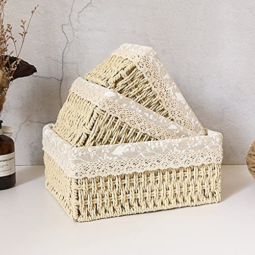 Handmade Woven Round Storage Basket - Decorative Organizing Basket for Home, Bedroom & Bathroom - Nesting Basket Set for Clutter-Free Organization (8 Colors) | Perfect for Laundry, Toys & Home Decor