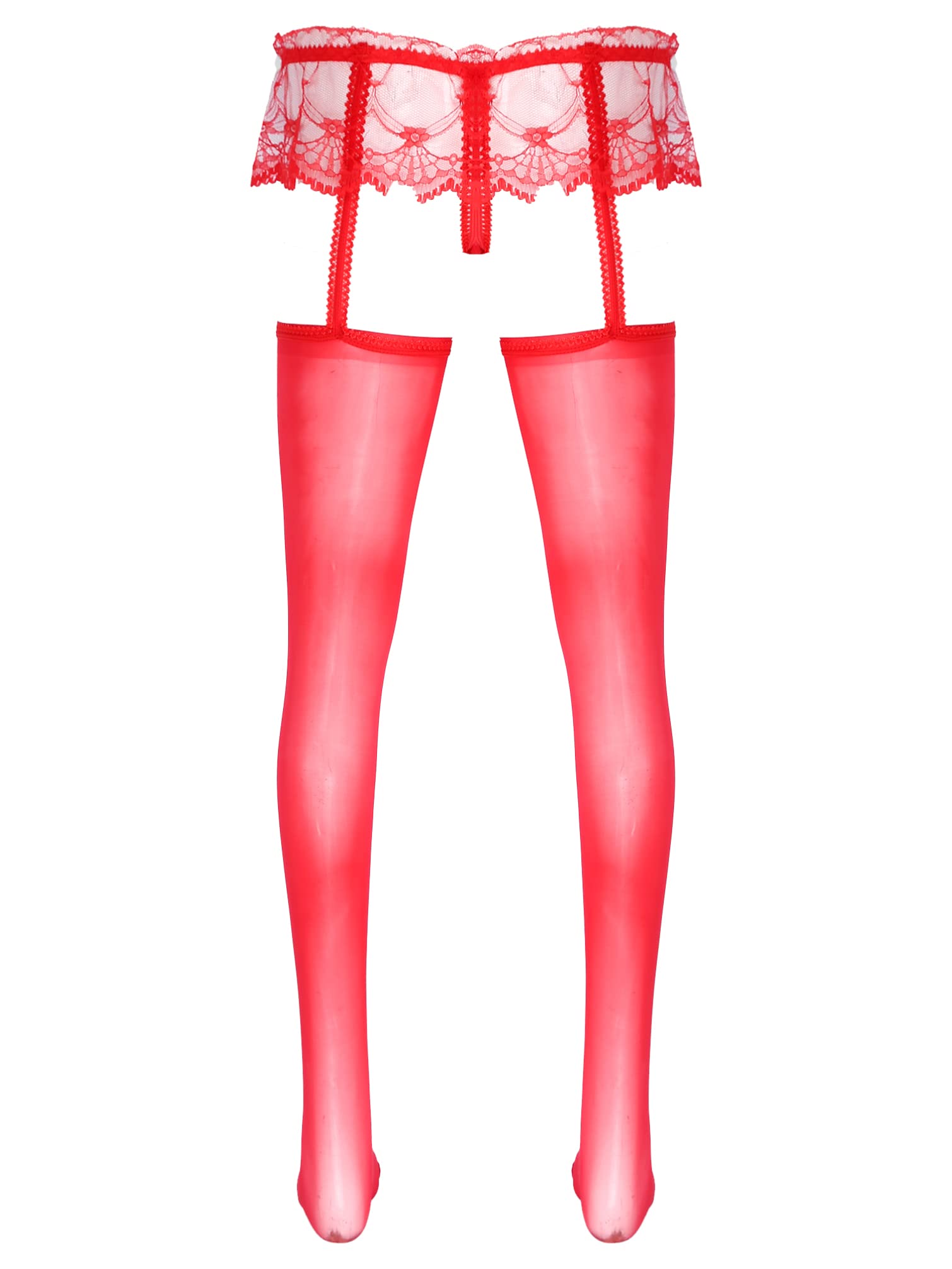 TiaoBug Men's Mesh Sheer Garter Belt Tights - High Waist Suspender Pantyhose for Formal Wear & Cosplay