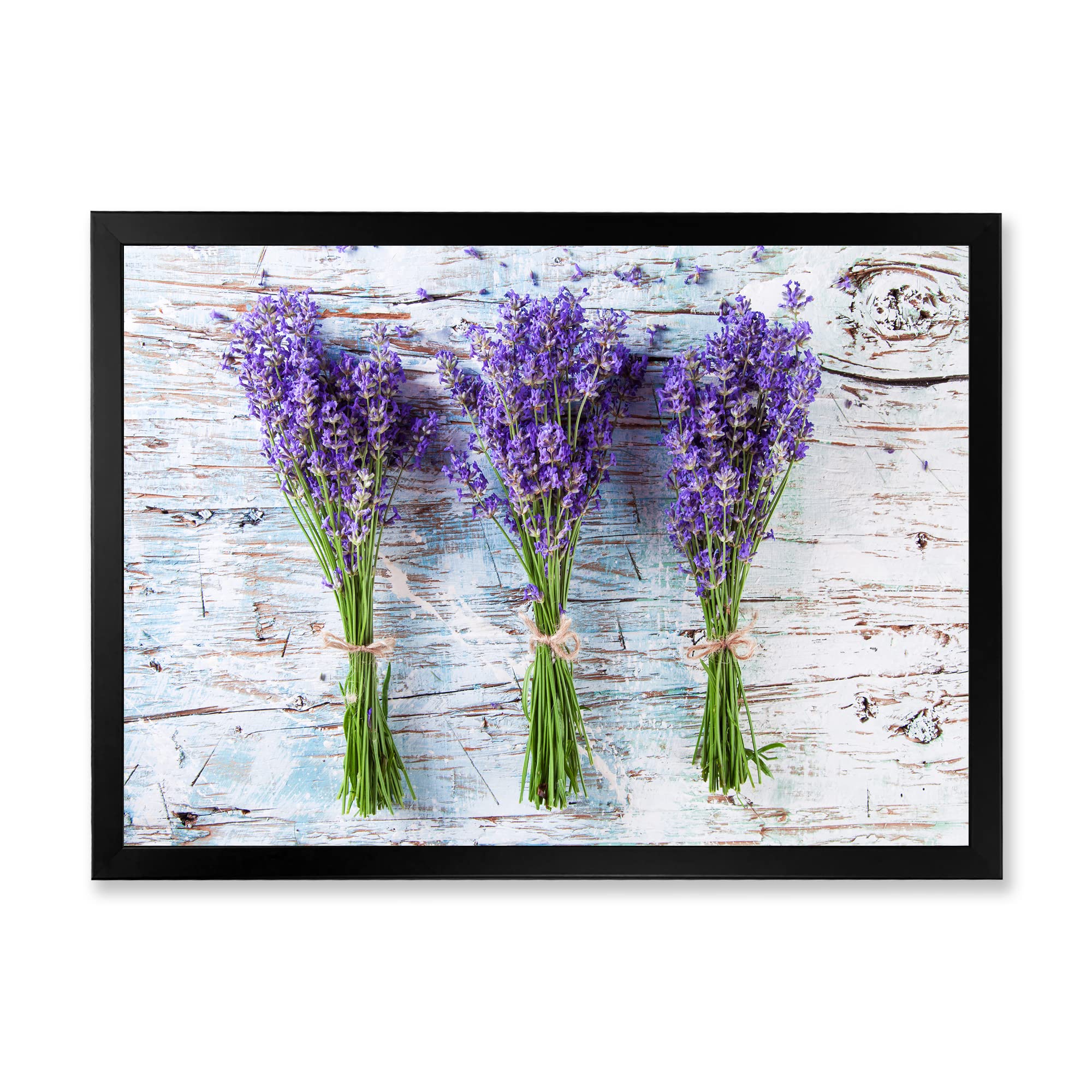 DesignQ Fresh Lavender on Wood Farmhouse Framed Wall Art - Rustic Home Decor for Living Room, Bedroom & Office - Perfect Gift for Housewarming