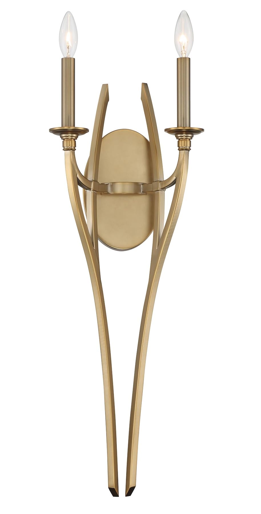 Minka Lavery 1092-740 Covent Park Torchiere Candle Wall Sconce - 2-Light 120W Brushed Honey Gold Wall Light Fixture (28