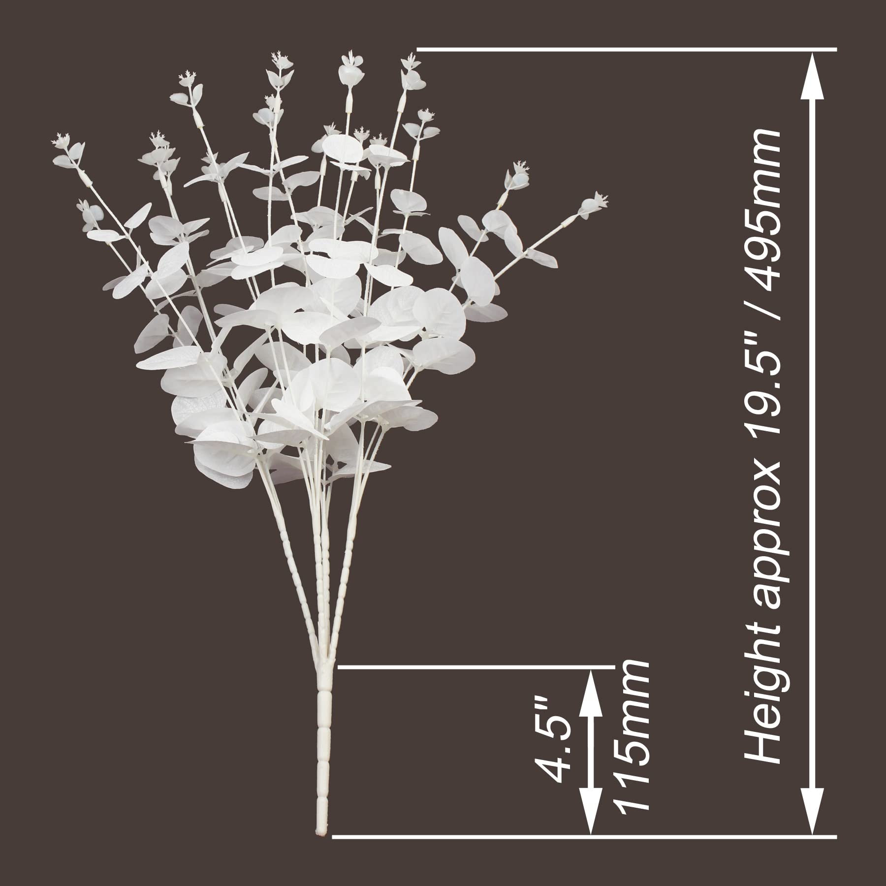 Artificial Eucalyptus Stems - Fake Eucalyptus Leaves for DIY Floral Arrangements - 19.5