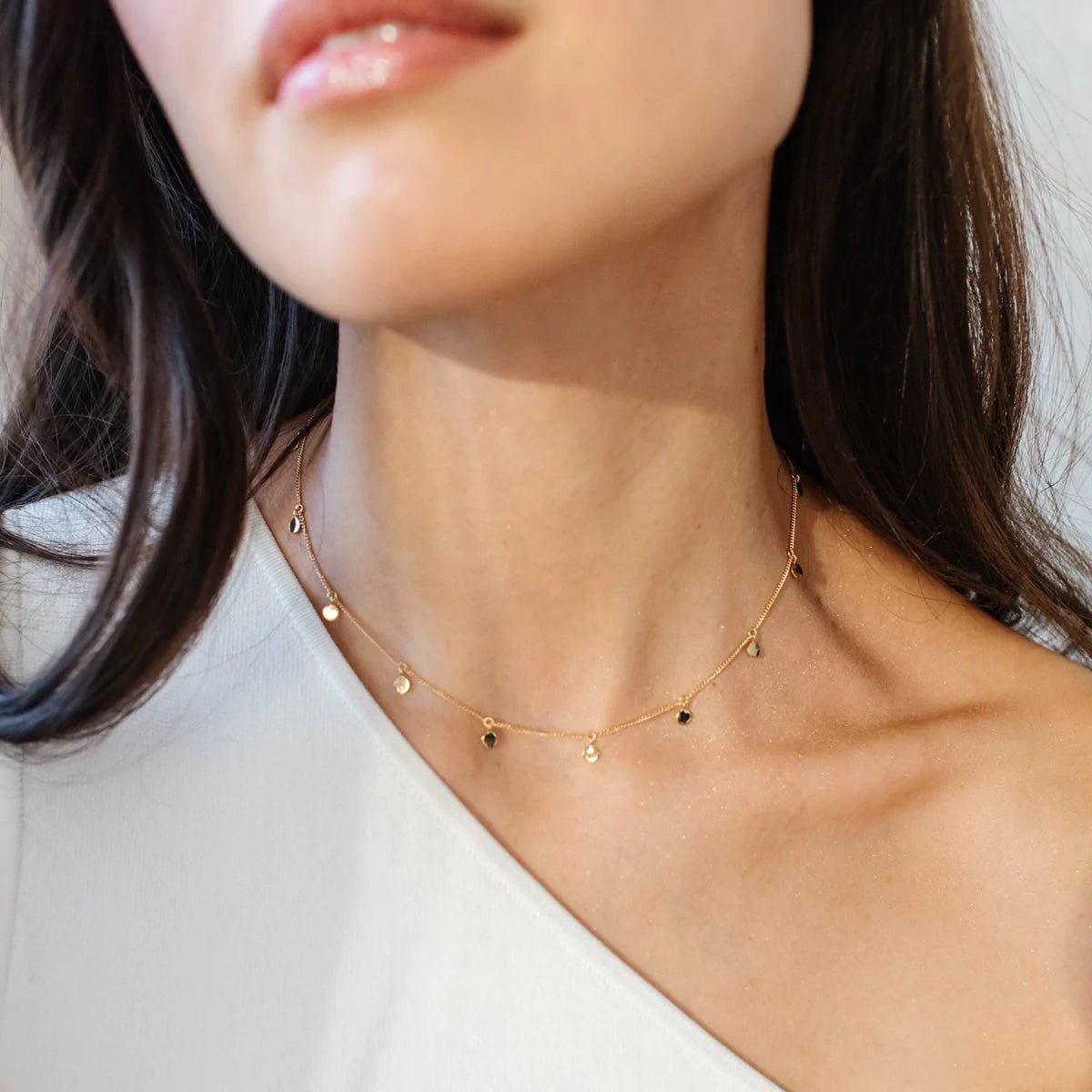 Dainty Poise Disk Necklace - Cubic Zirconia & Gold Plated Elegant Jewelry for Women | Perfect for Weddings, Parties & Everyday Wear