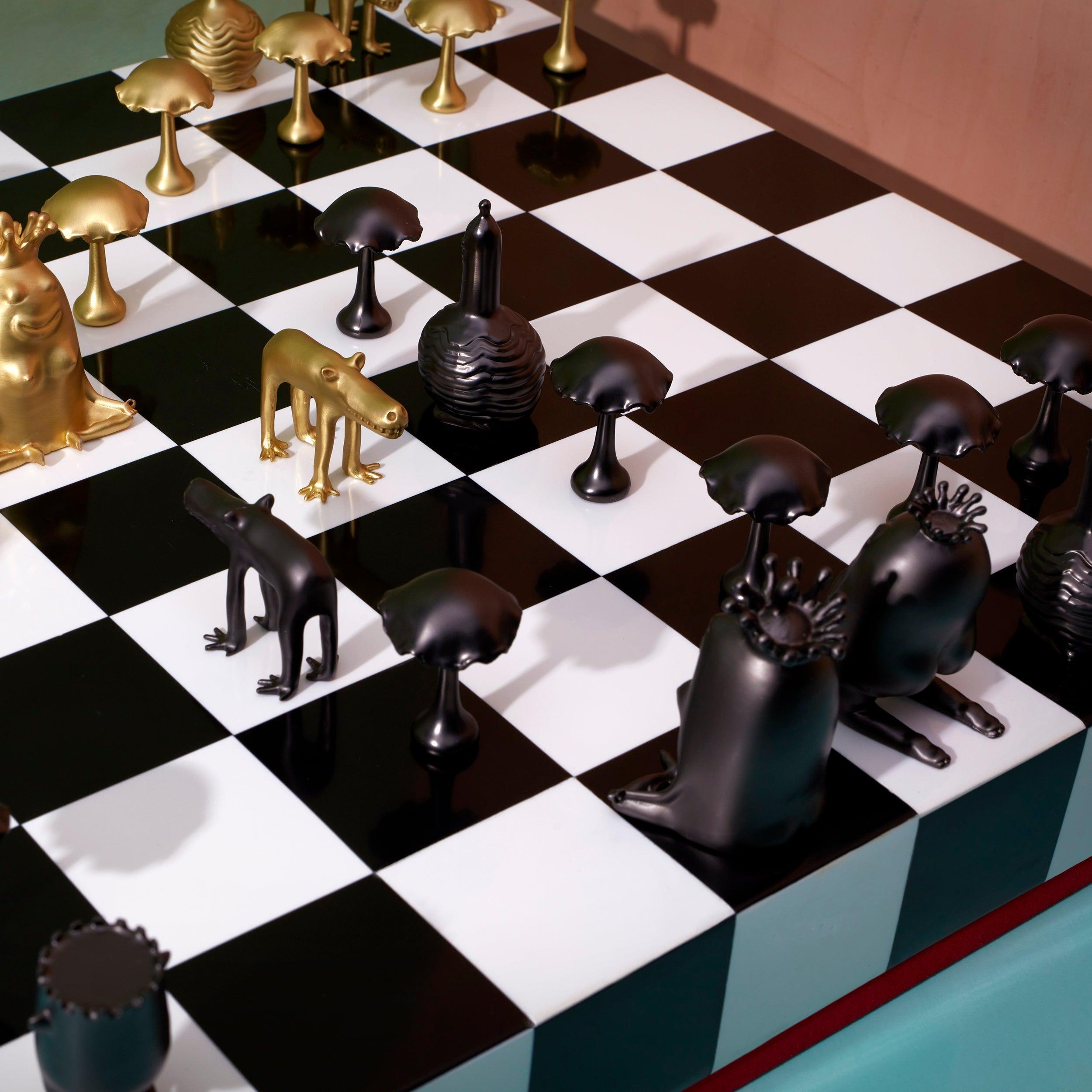 Premium Haas Chess Set - Handcrafted Wooden Chess Board with 32 Staunton Pieces - Perfect for Home, Office, and Tournament Play