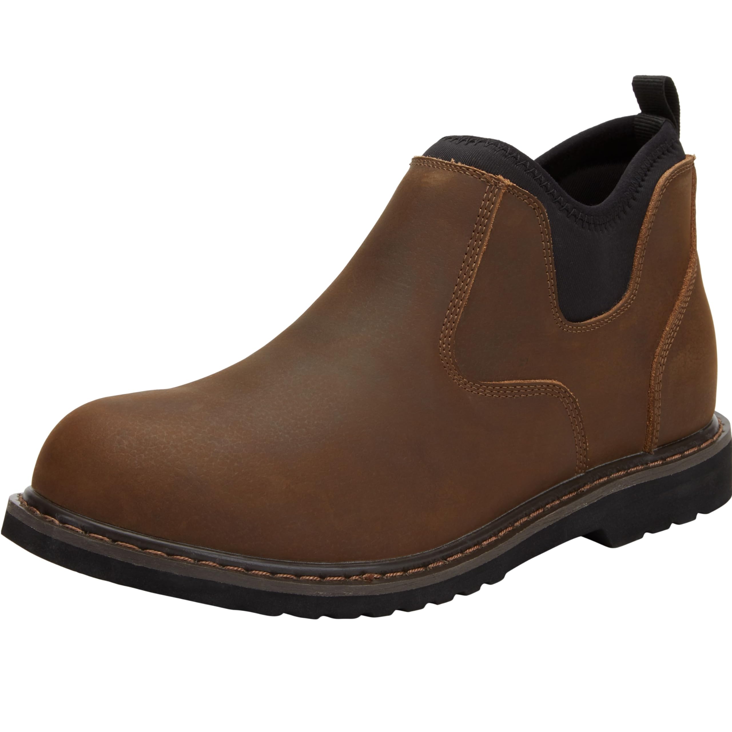 Boulder Creek by Kingsize Men's Wide Width Pull-On Work Boots - Comfortable Slip Resistant Shoes for Construction, Hiking & Outdoor Activities