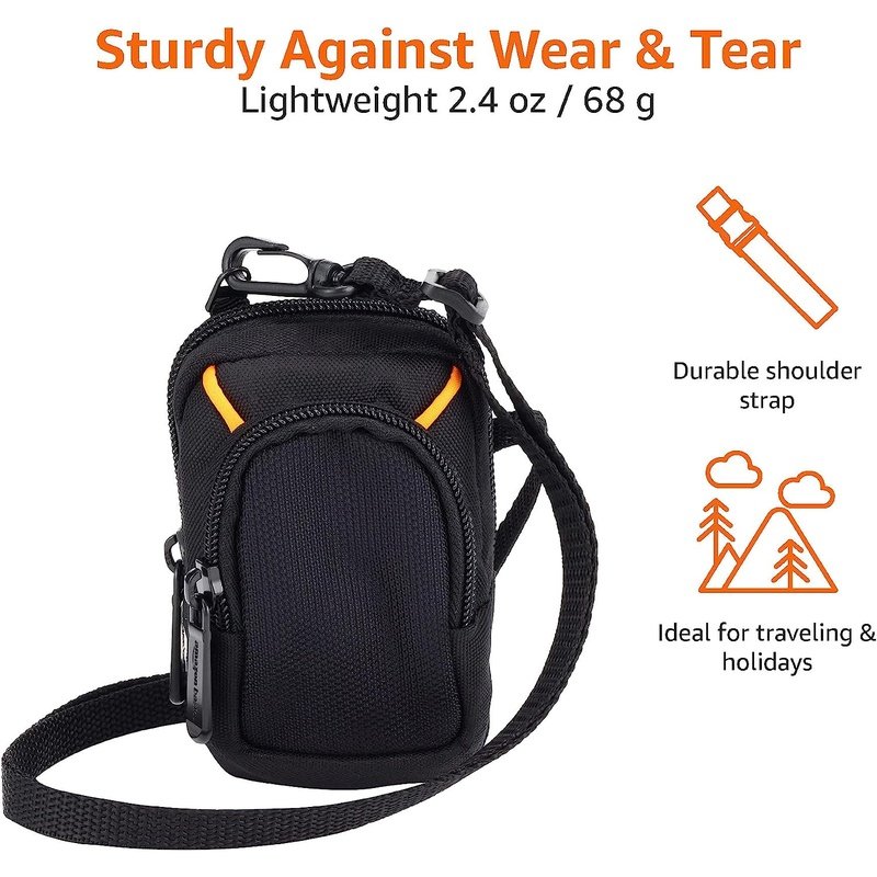 Compact Medium Point and Shoot Camera Case 5x3x2 Inches - Black Protective Pouch for Digital Cameras | Perfect for Travel, Hiking & Everyday Use