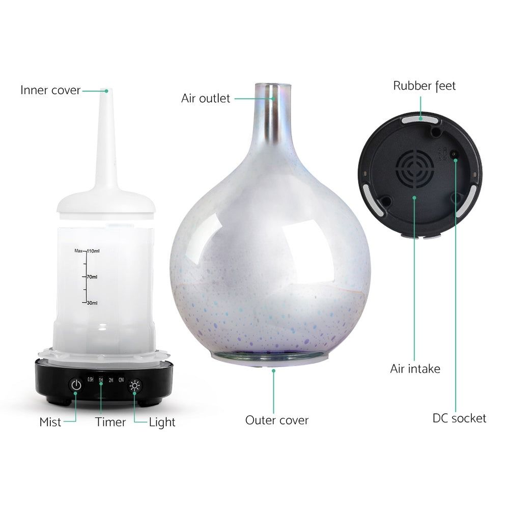3D LED Aroma Diffuser with Firework Effect - 100ml Essential Oil Humidifier for Home, Office & Yoga Studio - Perfect for Relaxation & Aromatherapy