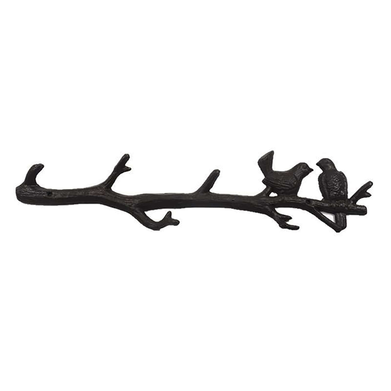 XD Designs Cast Iron Birds on Branch Wall Hook Rack - 6 Hooks for Coats, Hats, Keys & Towels - Decorative Iron Wall Hanger for Entryway, Living Room & Bedroom Organization