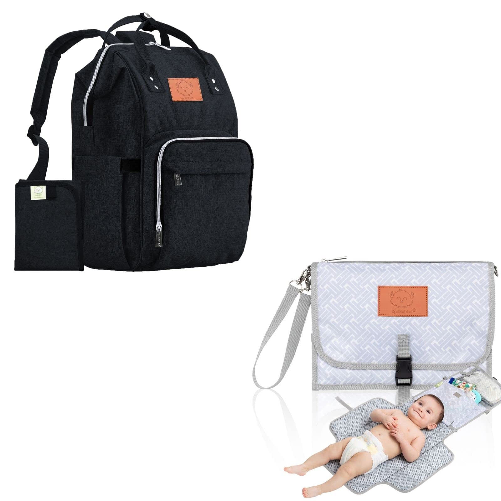 **KeaBabies Waterproof Diaper Bag Backpack with Foldable Changing Pad - Multi-Functional Baby Travel Bag for Parents - Perfect for On-the-Go Diaper Changes, Air Travel, and Daycare Essentials**