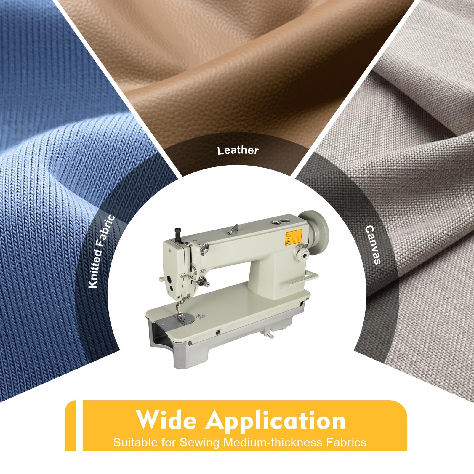 Heavy Duty Industrial Sewing Machine for Thick Materials - 3000 SPM High Speed Lockstitch Leather Sewing Machine for Garment & Tailor Shops - Perfect for Leather, Canvas, Denim & Upholstery Projects