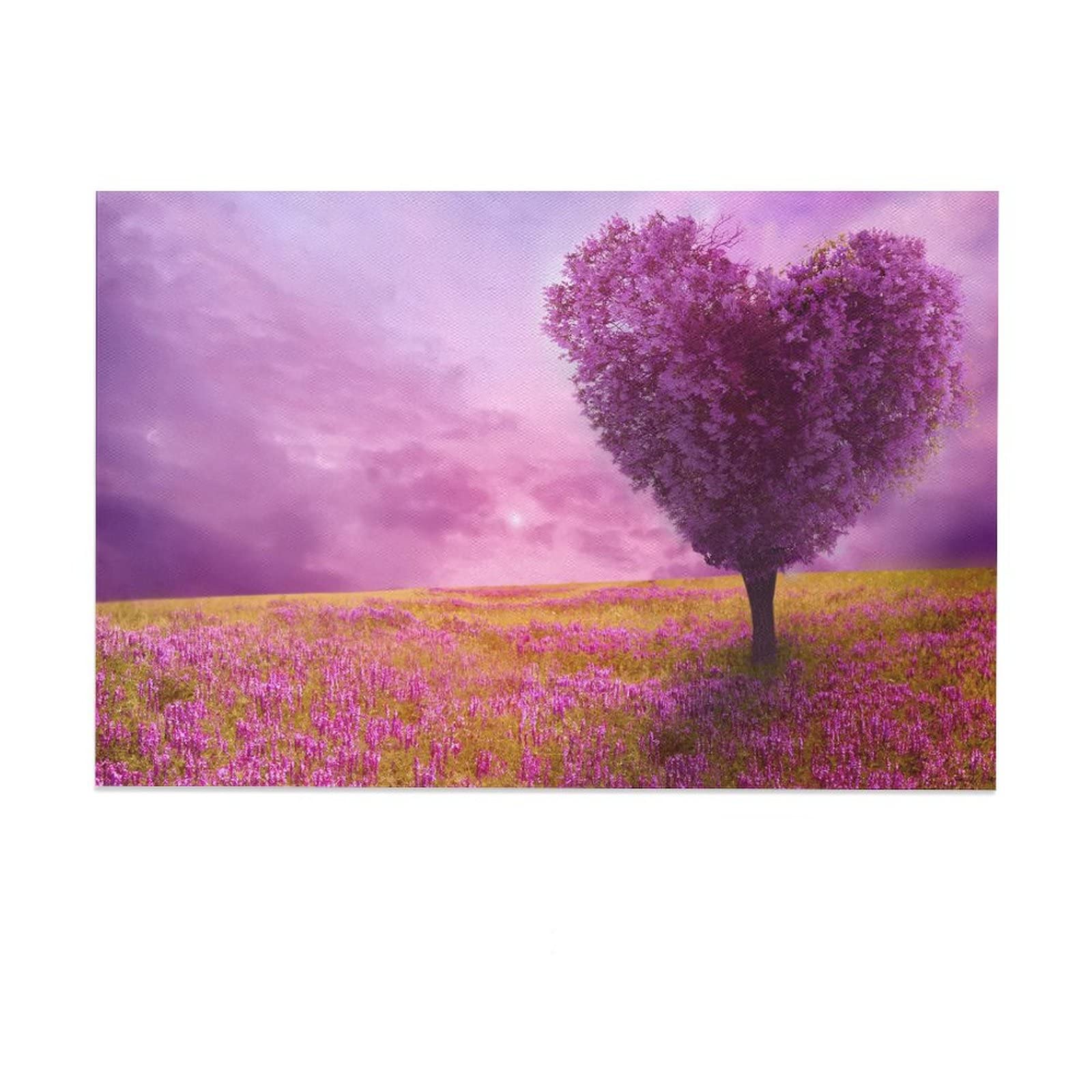 Dream Purple Heart Tree Canvas Wall Art - 16x24 Inch (40x60cm) Modern Landscape Painting for Living Room, Bedroom & Office Decor - Perfect Gift for Home Decoration & Housewarming