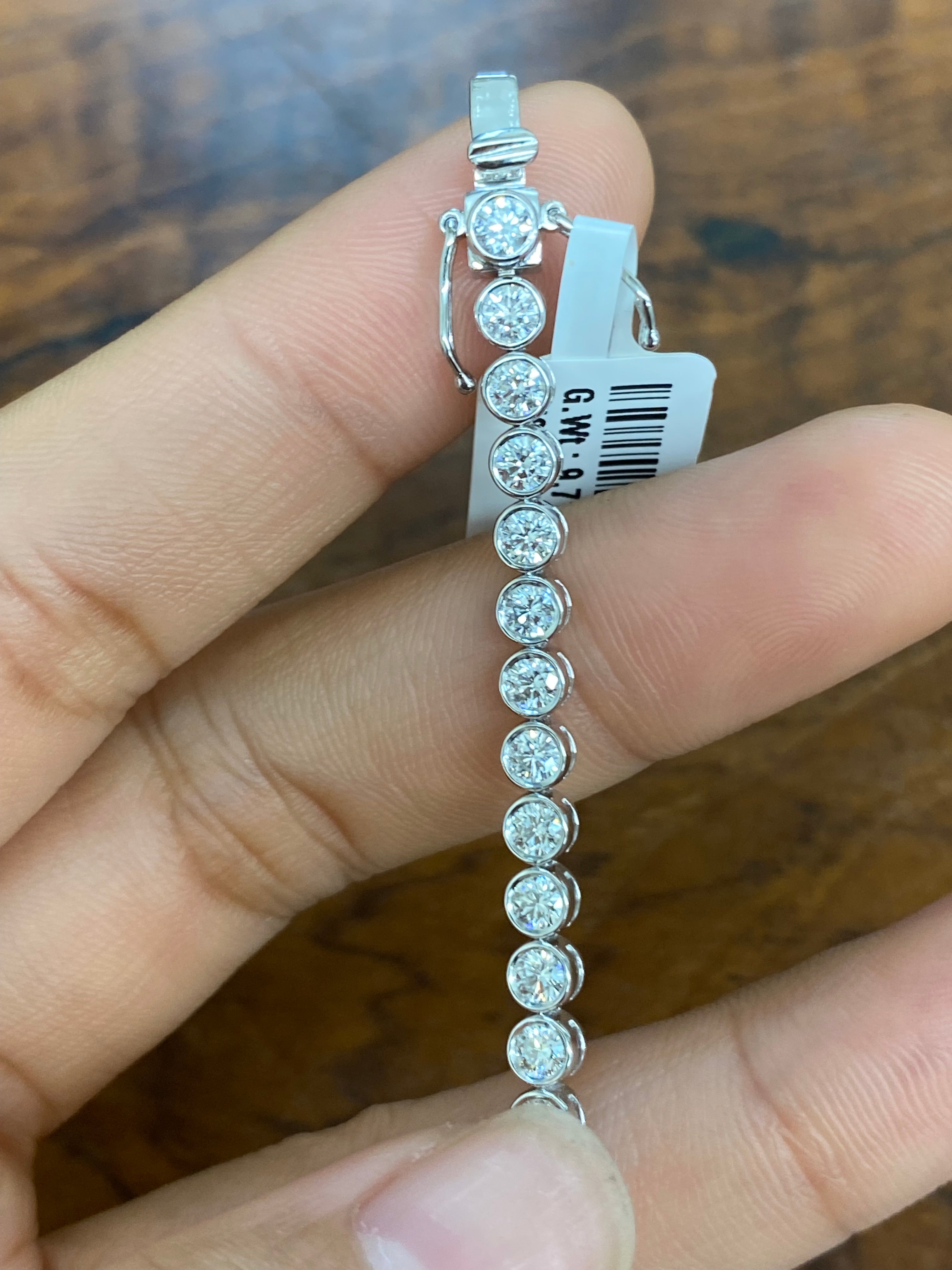 4.05 CT Lab-Created Diamond Tennis Bracelet - 7.25 Inches Bezel Setting | Elegant Jewelry for Weddings, Parties & Special Occasions
