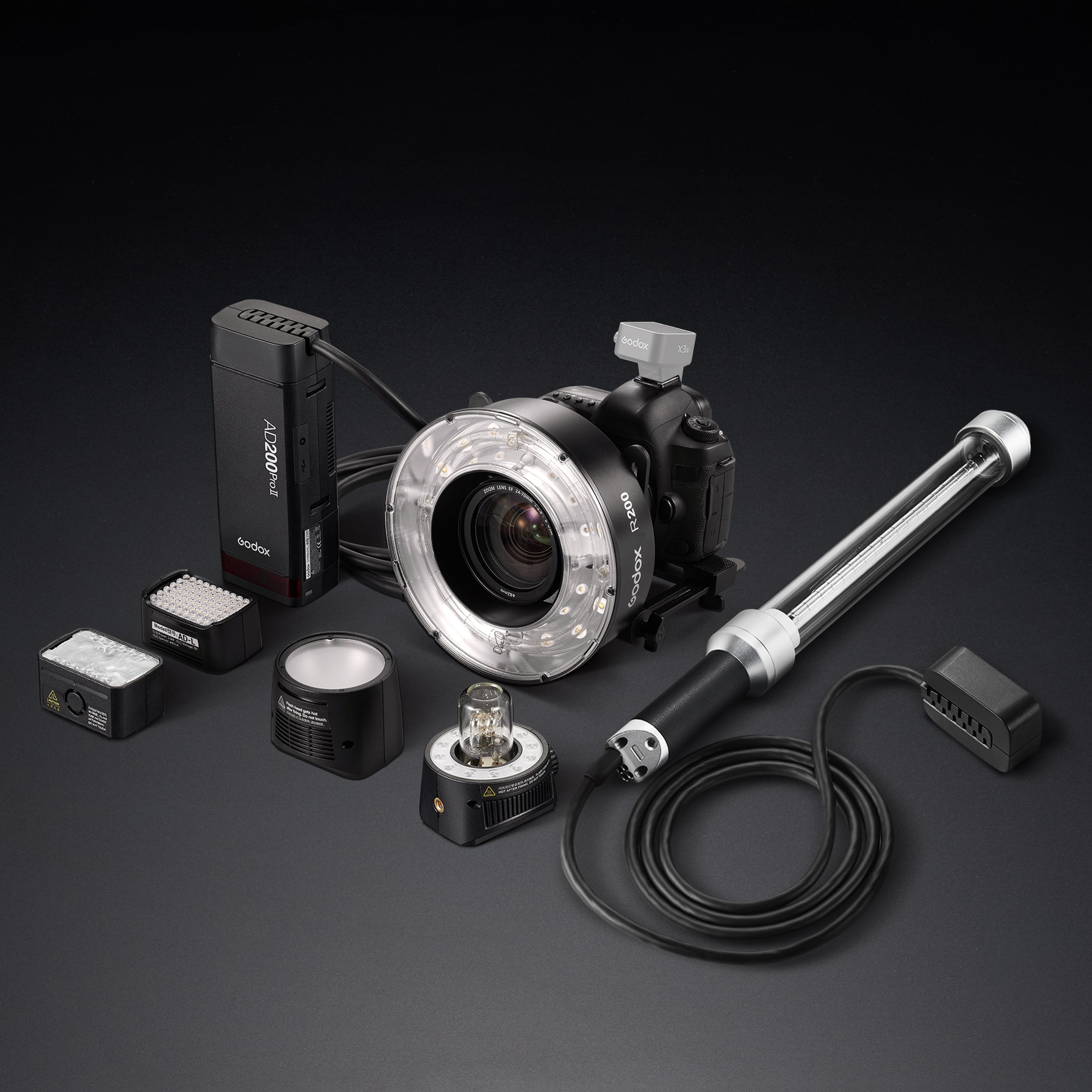Godox AD200PROII 200Ws Battery-Powered Flash Kit with Accessories - Perfect for Outdoor, Studio, and Event Photography