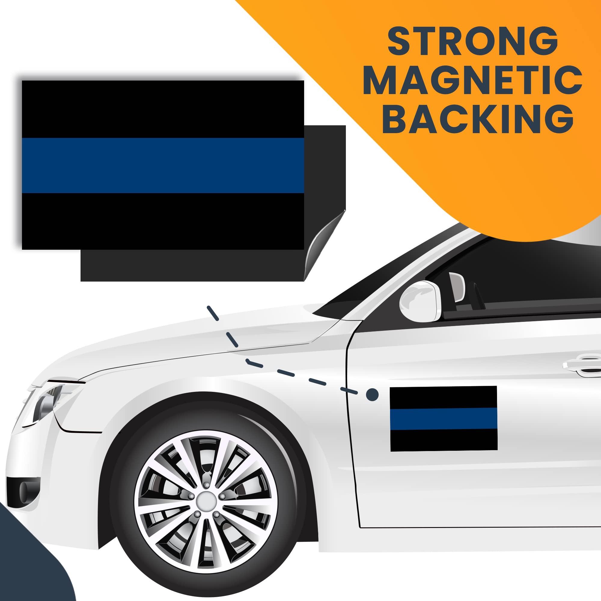 Thin Blue Line American Flag Magnet Decal - 5x8 Inches Heavy Duty Car Magnet for Trucks & SUVs - Show Support for Police & Law Enforcement - Perfect for Vehicles, Metal Surfaces & Patriotic Displays