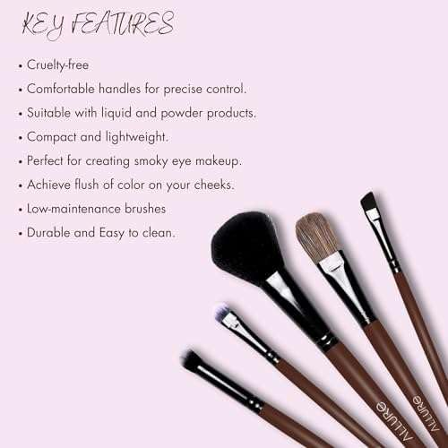 Allure Premium Makeup Brush Set (MBS-C5) - 12-Piece Professional Cosmetic Brushes for Foundation, Blending, Eyeshadow & Contouring | Perfect for Makeup Artists & Beginners
