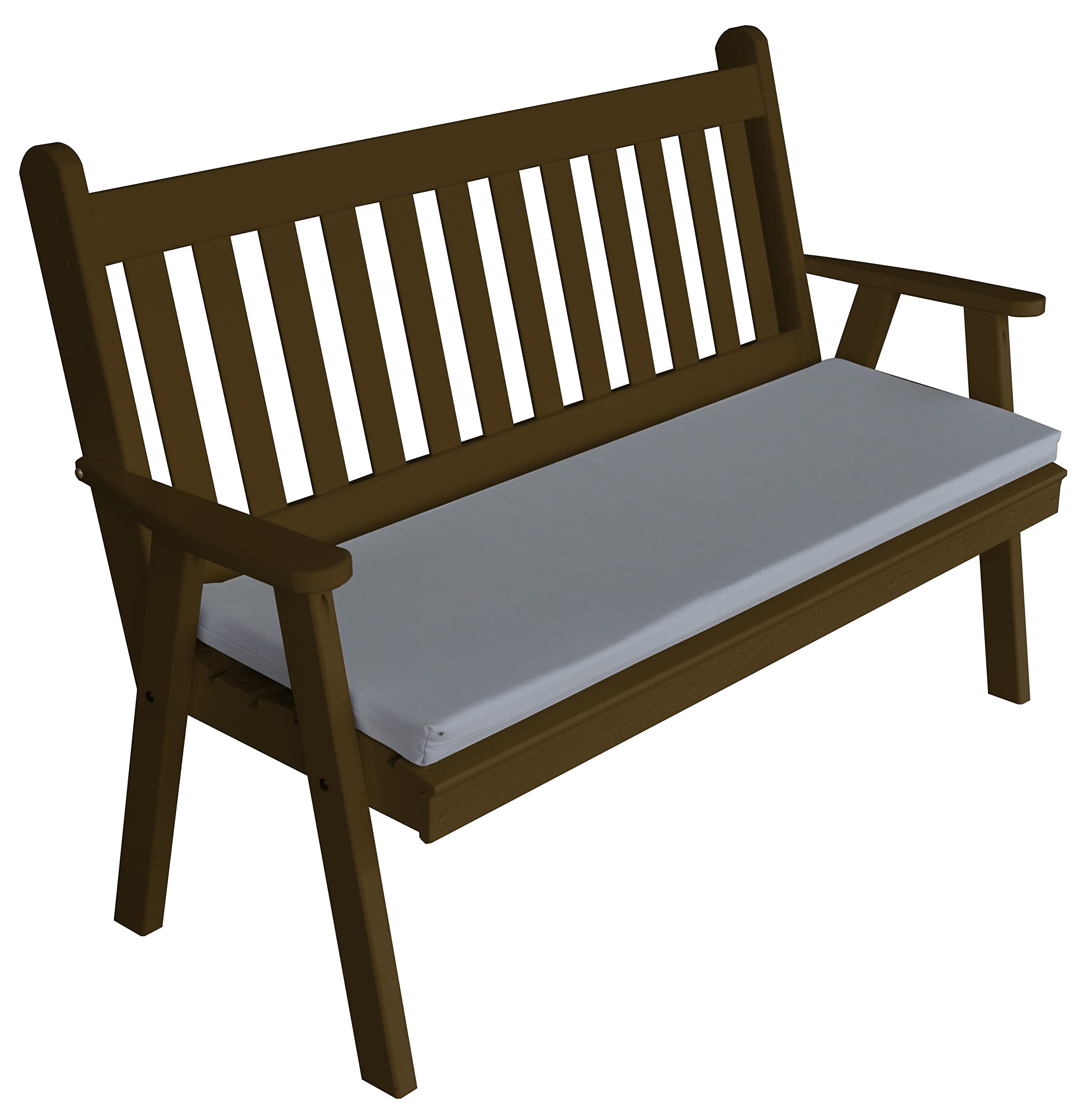 5' Traditional English Garden Bench by Furniture Barn USA - Solid Pine Wood Outdoor Bench for Patio, Garden, and Backyard - Perfect for Relaxing and Entertaining Outdoors