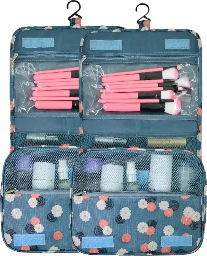 Portable Travel Makeup Train Case with Adjustable Dividers - Cosmetic Organizer Bag for Makeup Brushes & Toiletry Storage | Perfect for Artists, Travelers & Professional Makeup Kits