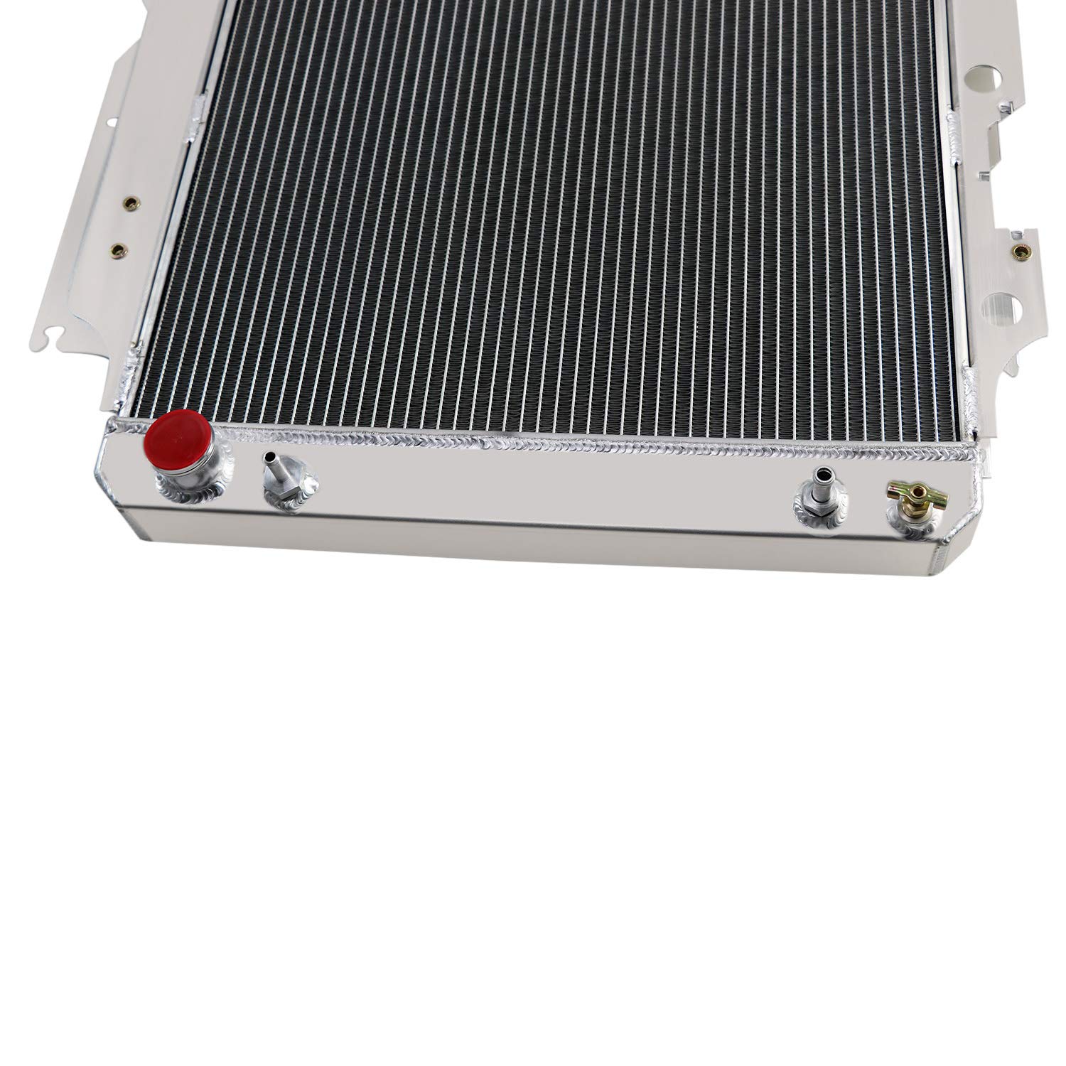 High-Performance 4-Row Aluminum Radiator for Jeep Wrangler YJ TJ (1987-2006) - Compatible with 2.4L 2.5L 4.0L 4.2L Engines - Includes Electric Fan Relay - Perfect for Off-Roading & Extreme Weather Conditions
