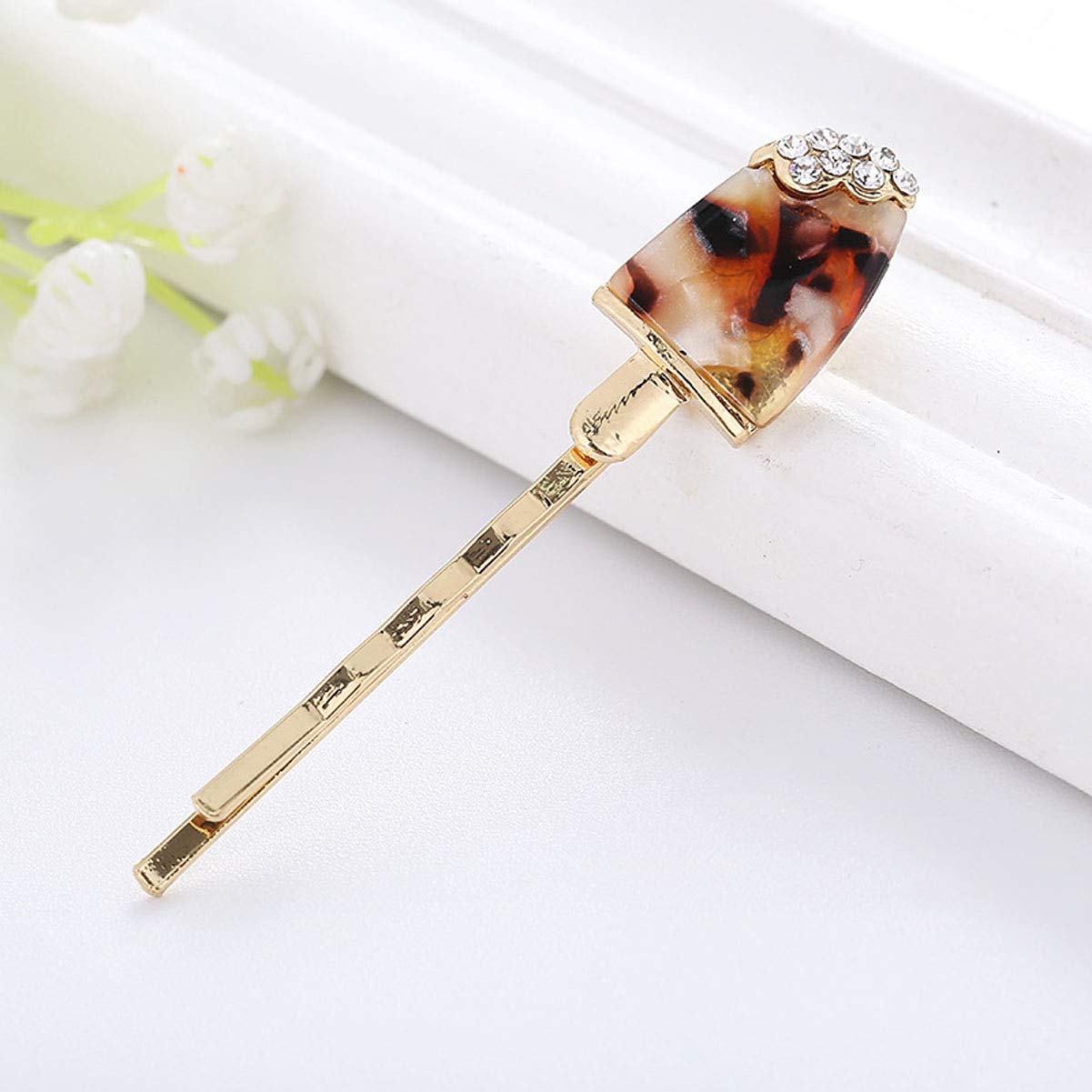 4 Pcs Elegant Rhinestone Hair Clips - Acrylic Ice Cream Design Alloy Barrettes & Bobby Pins for Women | Perfect for Parties, Weddings & Everyday Hairstyling