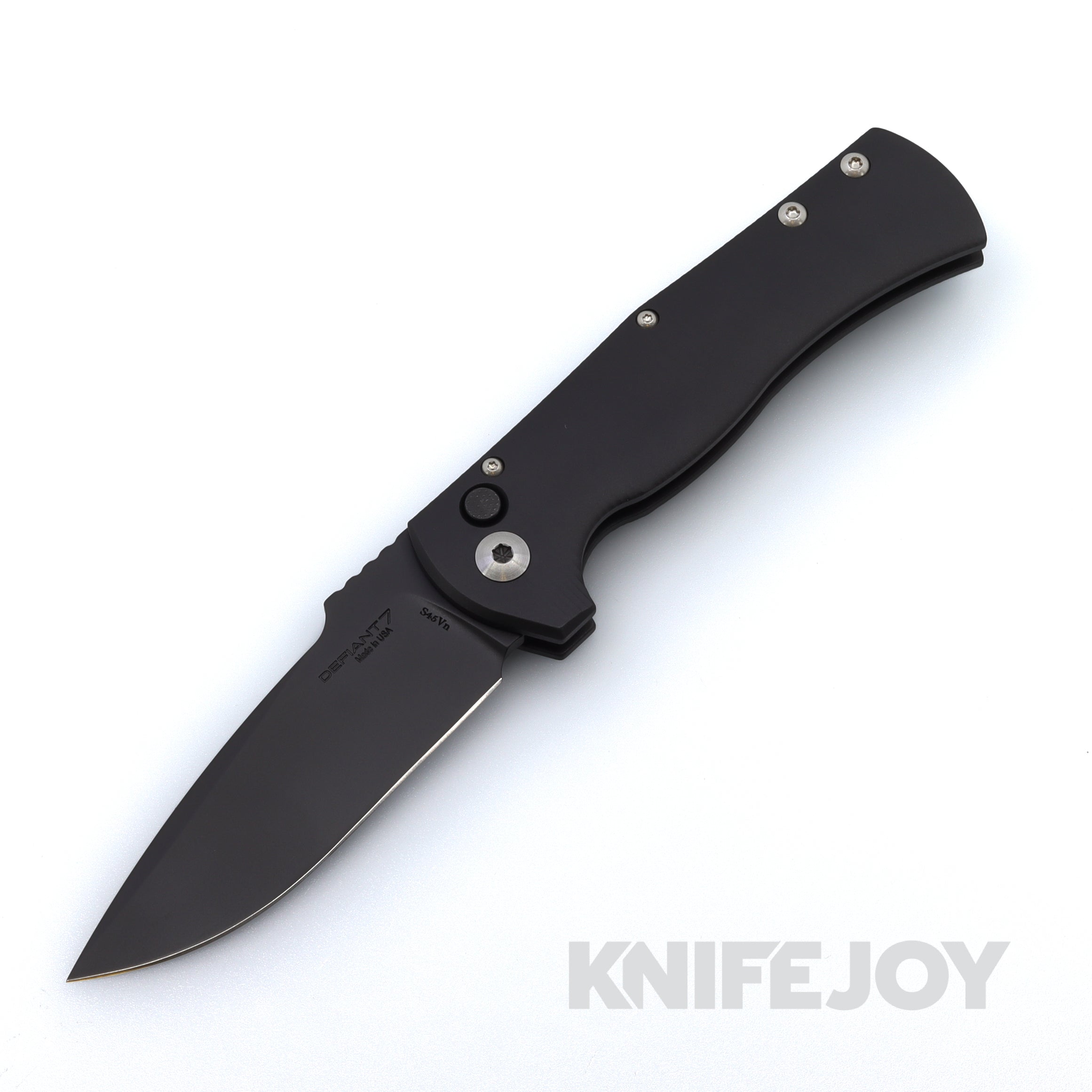 Les George Defiant 7 Eagle Tactical Folding Knife - DLC Coated S45VN Steel Blade & Black Aluminum Handle - EDC, Outdoor Survival, Hunting, Camping Gear