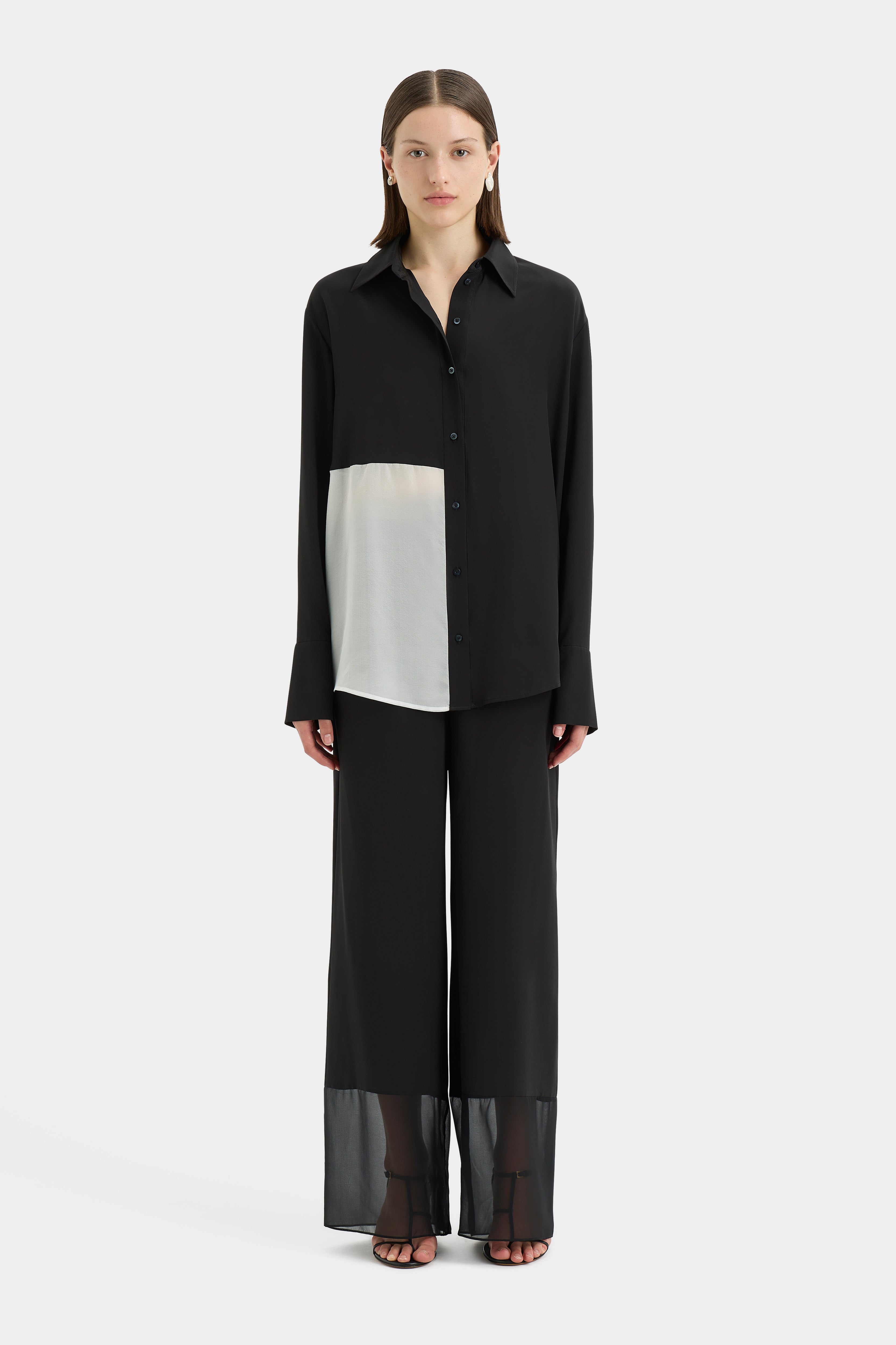Adrienne Shirt Monochrome - Stylish Women's Casual Button-Down Top for Work & Everyday Wear