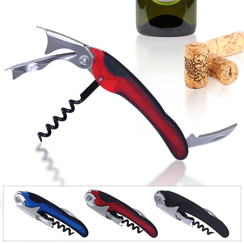 Premium Double Lever Corkscrew with Soft Grip Handle - Easy Wine Bottle Opener for Home, Parties & Restaurants - Perfect for Wine Lovers & Entertaining Guests