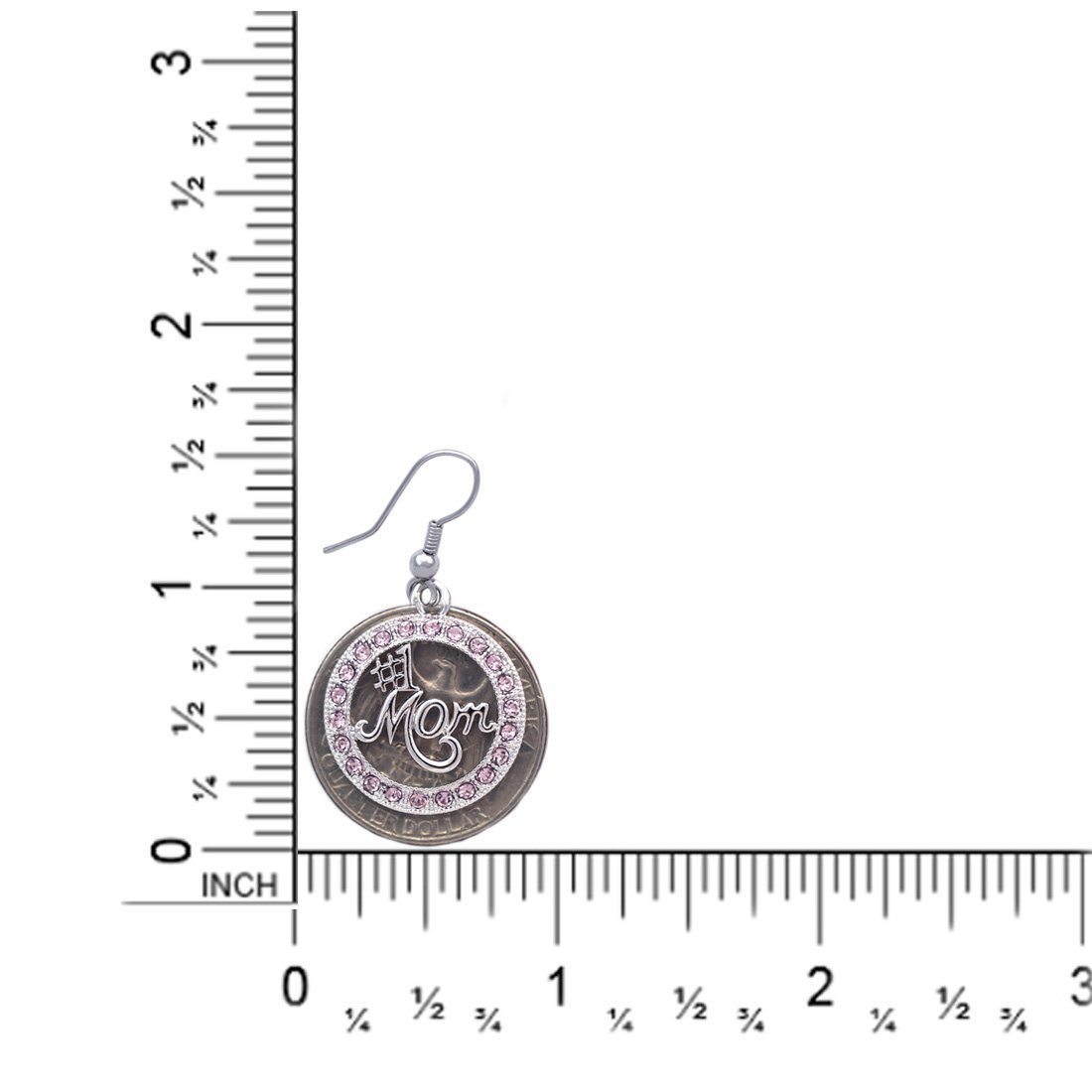 Number One Mom Circle of Love Charm Earrings - Sterling Silver Heart Dangle Earrings for Women - Perfect Mother's Day Gift for Wife, Grandma, Daughter | Birthday, Anniversary, Valentine's Day Present