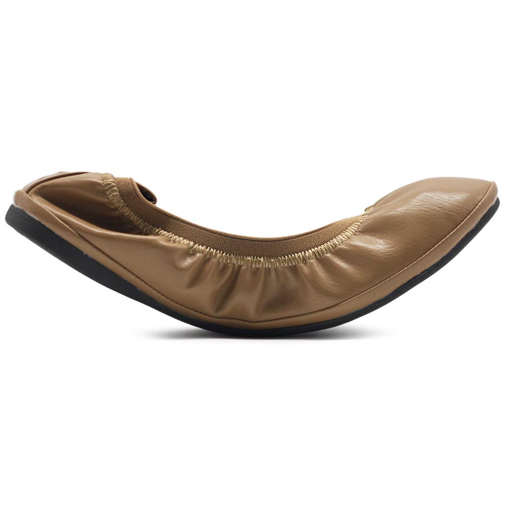 Ollio Women's Comfortable Ballet Flats with Shoe Collar Pull Tab - Elegant Slip-On Shoes for Work, Office & Casual Wear