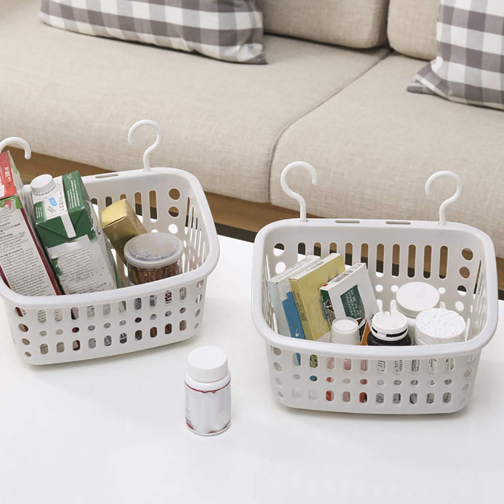 Plastic Hanging Shower Basket with Hook - Bathroom & Kitchen Storage Organizer - Space-Saving Caddy for Pantry, Dorm, Office - Perfect for Small Spaces & Clutter-Free Organization