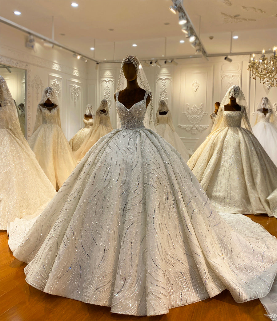 Amanda Novias Straps Ball Gown Wedding Dresses - Elegant Strapless A-Line Bridal Gowns for Church, Beach & Destination Weddings
