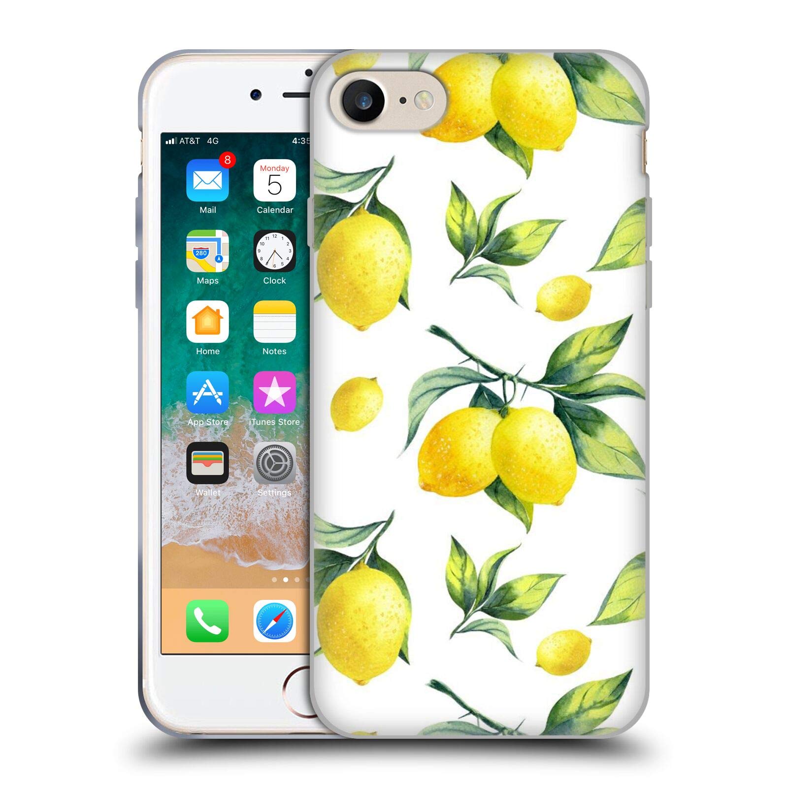 Head Case Designs 官方授权 Haroulita 白柠檬水果软胶保护壳 - 兼容 Apple iPhone 7/8/SE 2020 & 2022 - 时尚耐用，适合日常使用和旅行
