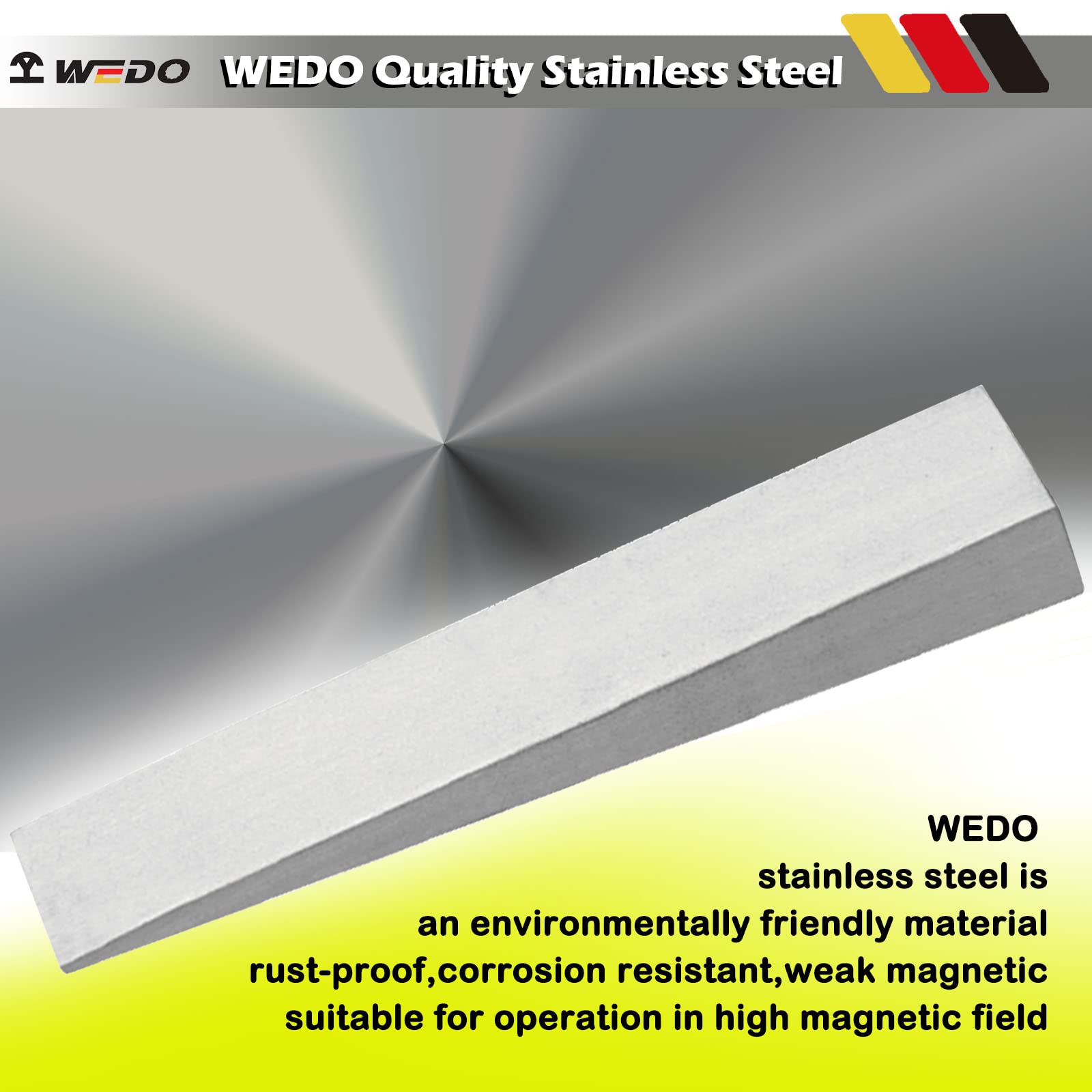 Premium WEDO Stainless Steel Flange Wedge - Rust-Proof, Corrosion Resistant, Heavy Duty (30mm x 40mm x 250mm) - Ideal for Industrial Pipe Connections, Plumbing Repairs, and Mechanical Fastening Applications