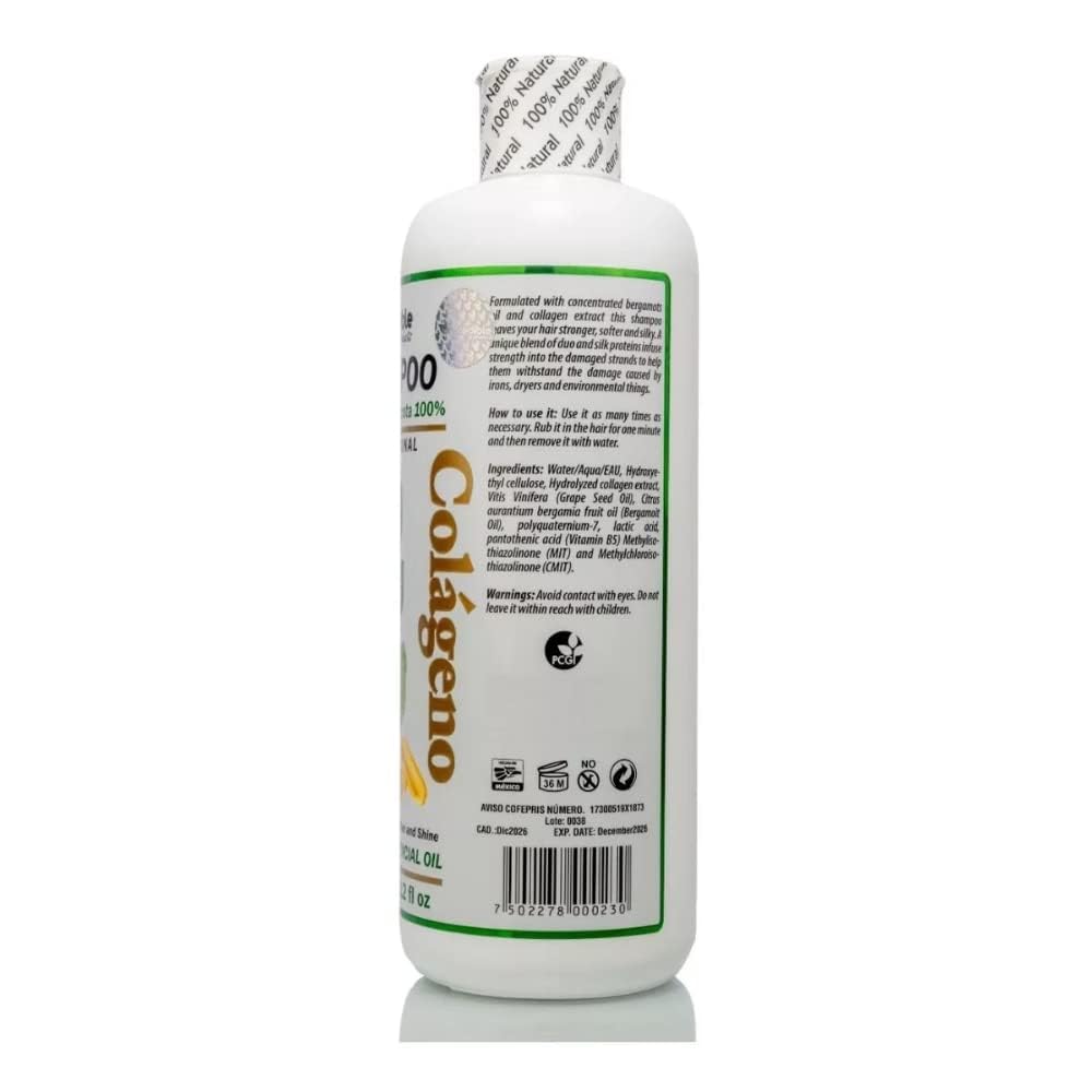 Collagen & Bergamot Shampoo for Hair Growth & Shine - 32.12 fl oz Sulfate-Free Volumizing Shampoo - Perfect for Dry, Damaged Hair & Scalp Care - Salon Quality Hair Treatment for Women & Men