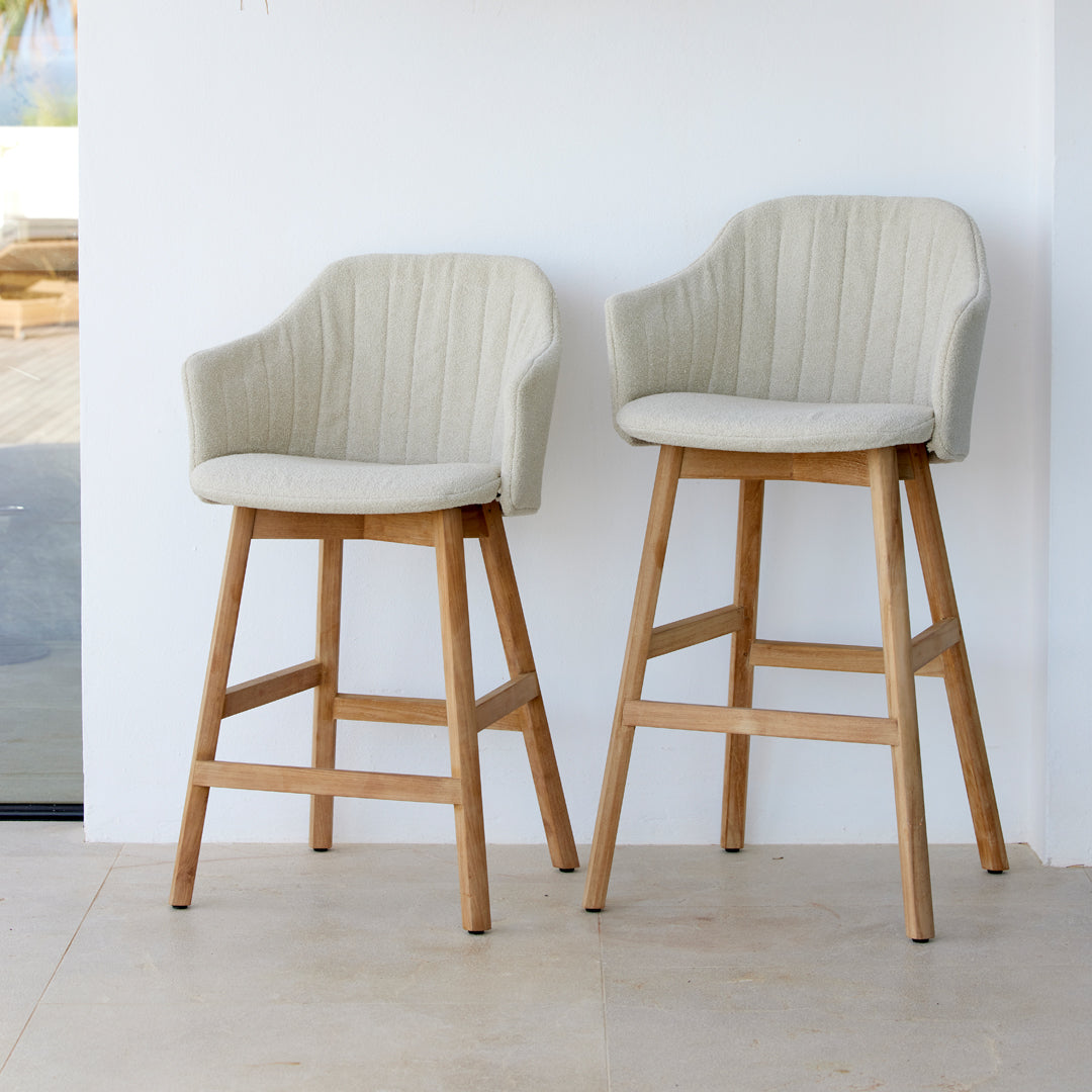 Choice Bar Chair with Wood Base & Comfortable Back and Seat Cushion - Perfect for Kitchen Island, Breakfast Nook, and Home Bar Stools