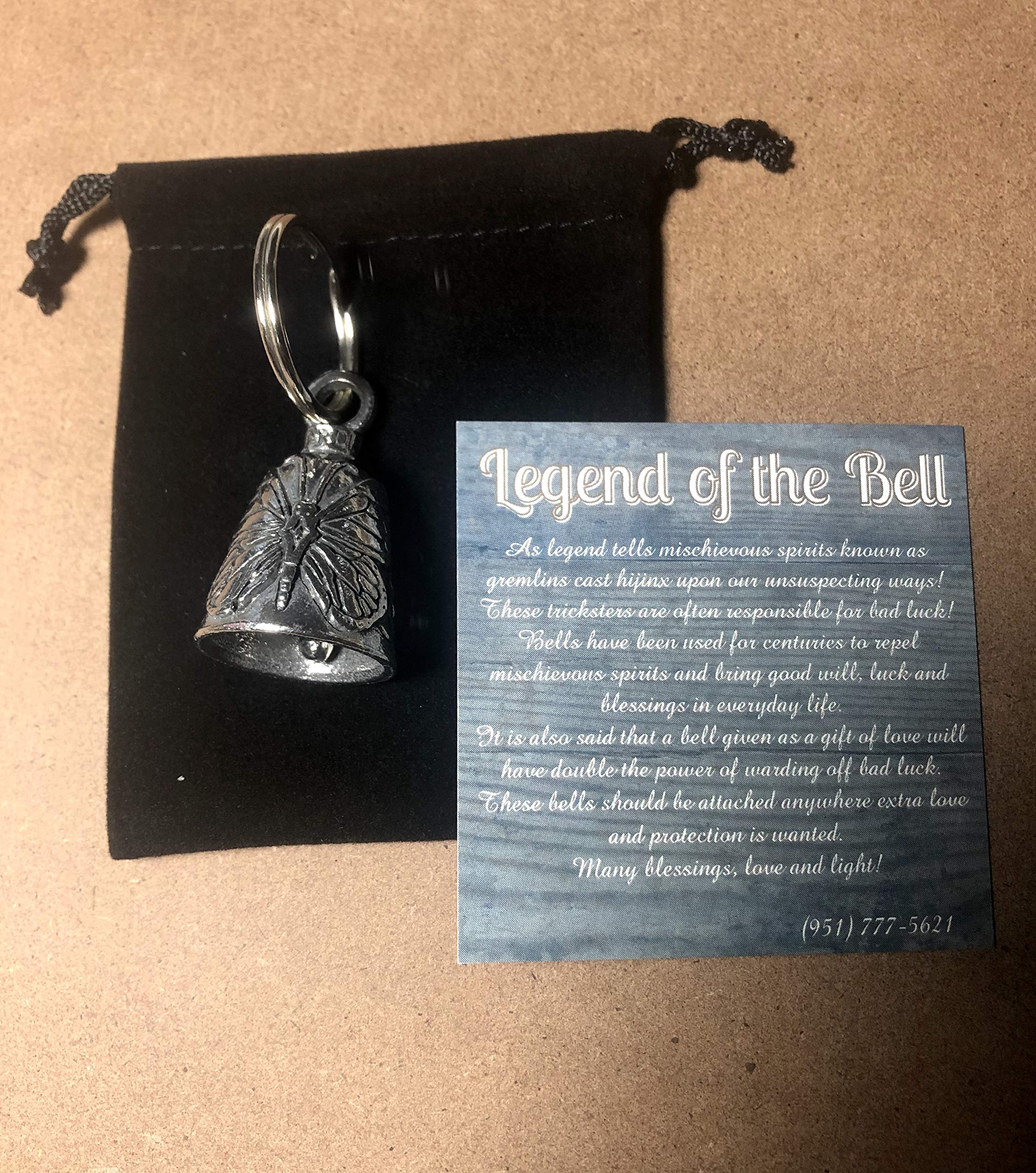 Butterfly Guardian Bell - Good Luck Charm Gift Set for Home, Car, and Office Decor | Handmade Protection Bell for Positive Energy & Blessings