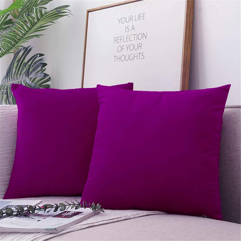 Velvet Pillow Covers Set of 2 - 18x18 Inch Soft Square Decorative Throw Pillow Cases for Sofa, Bed, Couch & Car - Luxurious Purple Velvet Cushion Covers (45x45 cm) - Perfect for Home Decor, Living Room & Bedroom Accents