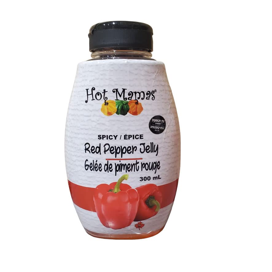 Hot Mamas Spicy Red Pepper Jelly - Gourmet Condiment in Squeezable 300ml Bottle | Perfect for Charcuterie Boards, Cheese Pairings & Glazing Meats