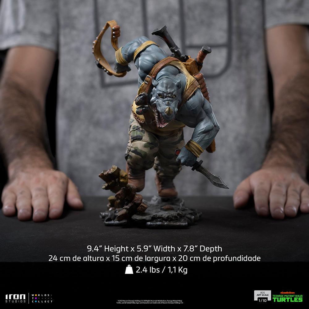 Iron Studios TMNT Rocksteady BDS Art Scale 1/10 Statue - Teenage Mutant Ninja Turtles Collectible for Home & Office Display