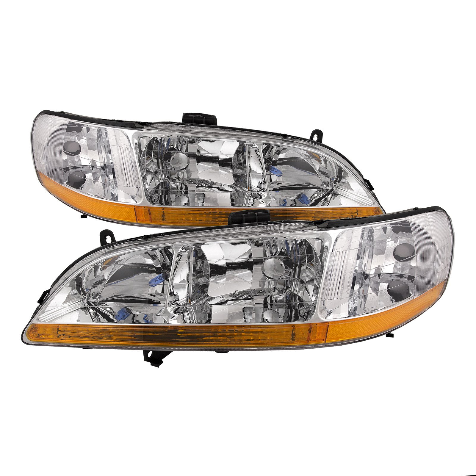 HEADLIGHTSDEPOT Chrome Housing Halogen Headlights Pair - Left & Right Compatible with Coachmen Pathfinder 2007-2010 | Durable Replacement for RV & Camper Lighting | Perfect for Night Driving & Camping Adventures