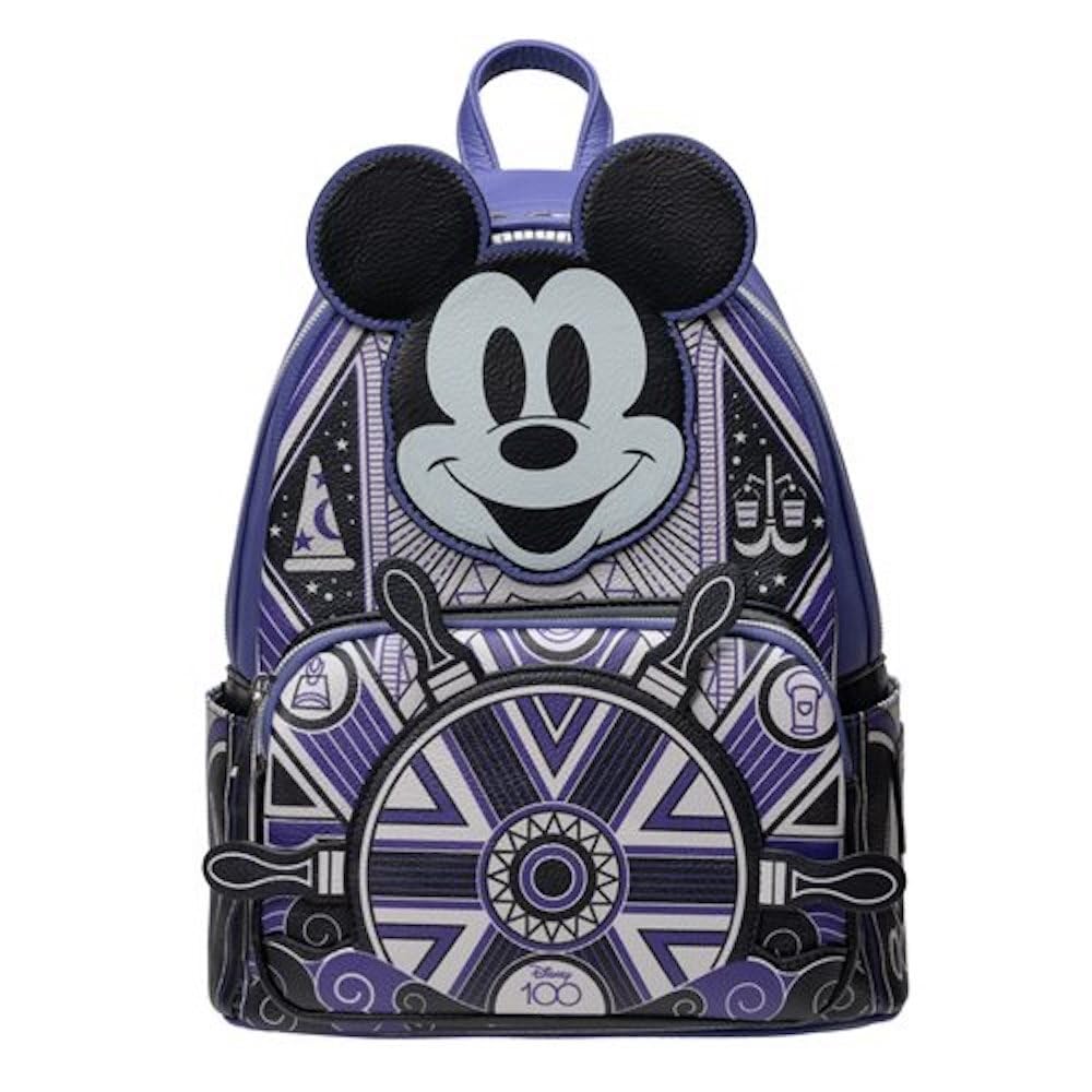 Loungefly Disney 100th Anniversary Art Deco Mickey Mouse Mini Backpack - Exclusive Collectible Crossbody Bag for Disney Fans, Theme Park Visits & Cosplay