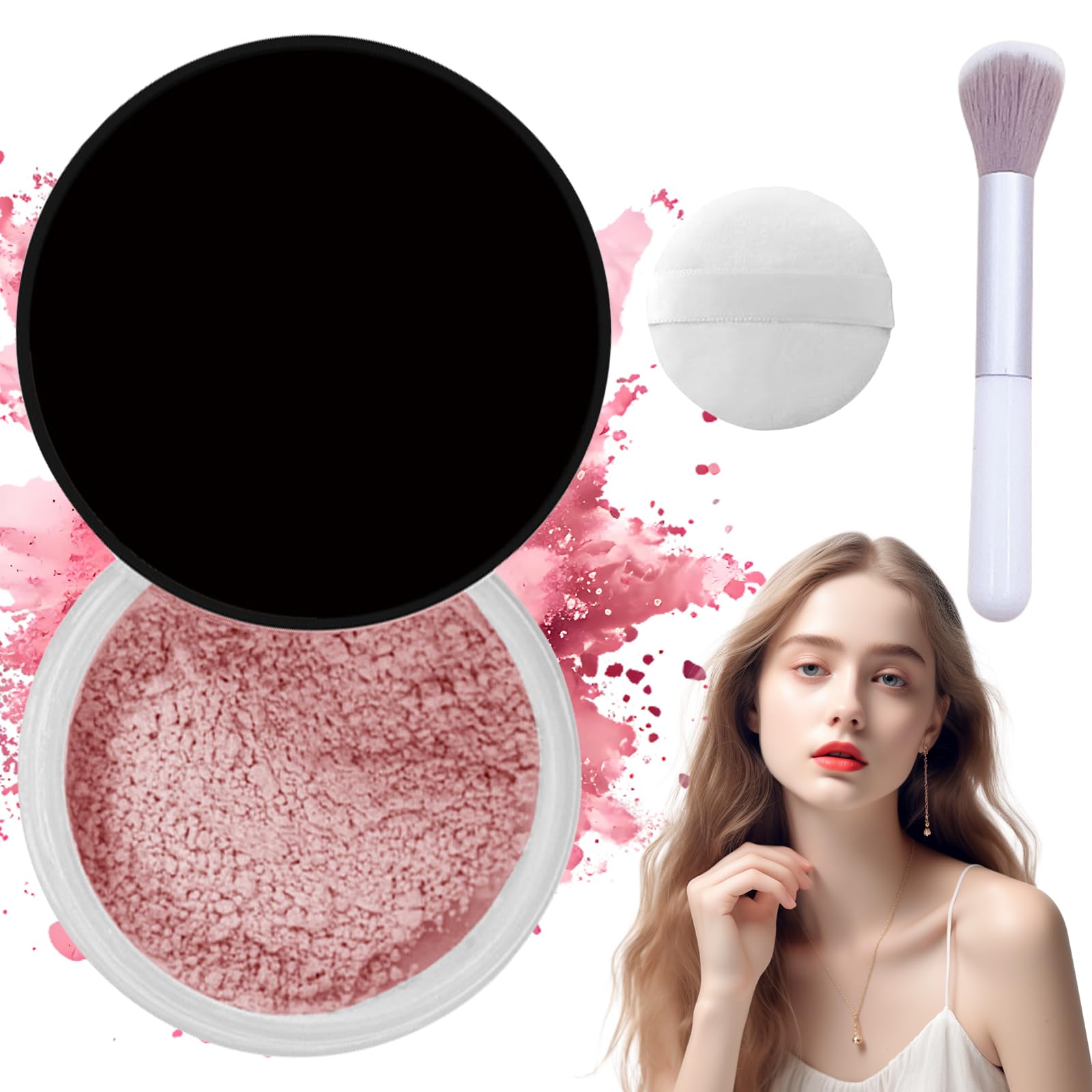 Blurring Setting Powder - Translucent Pink Blurring & Mattifying Makeup Powder for All Skin Types | Perfect for Daily Wear, Photo Shoots & Special Occasions