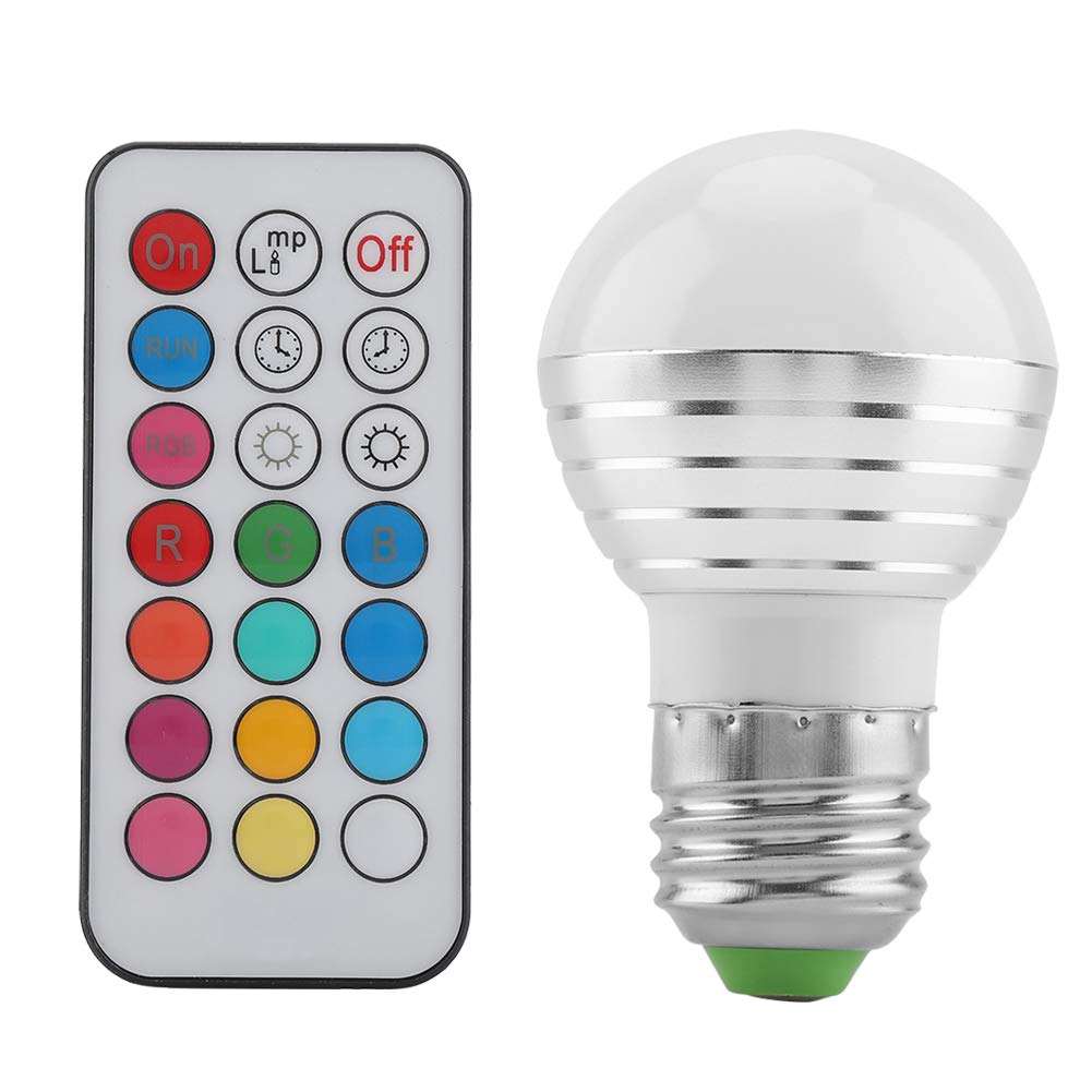 3W E27 RGBW LED Light Bulb - 16 Color Changing Smart Bulb with Remote Control for Home Lighting, Parties & Mood Lighting