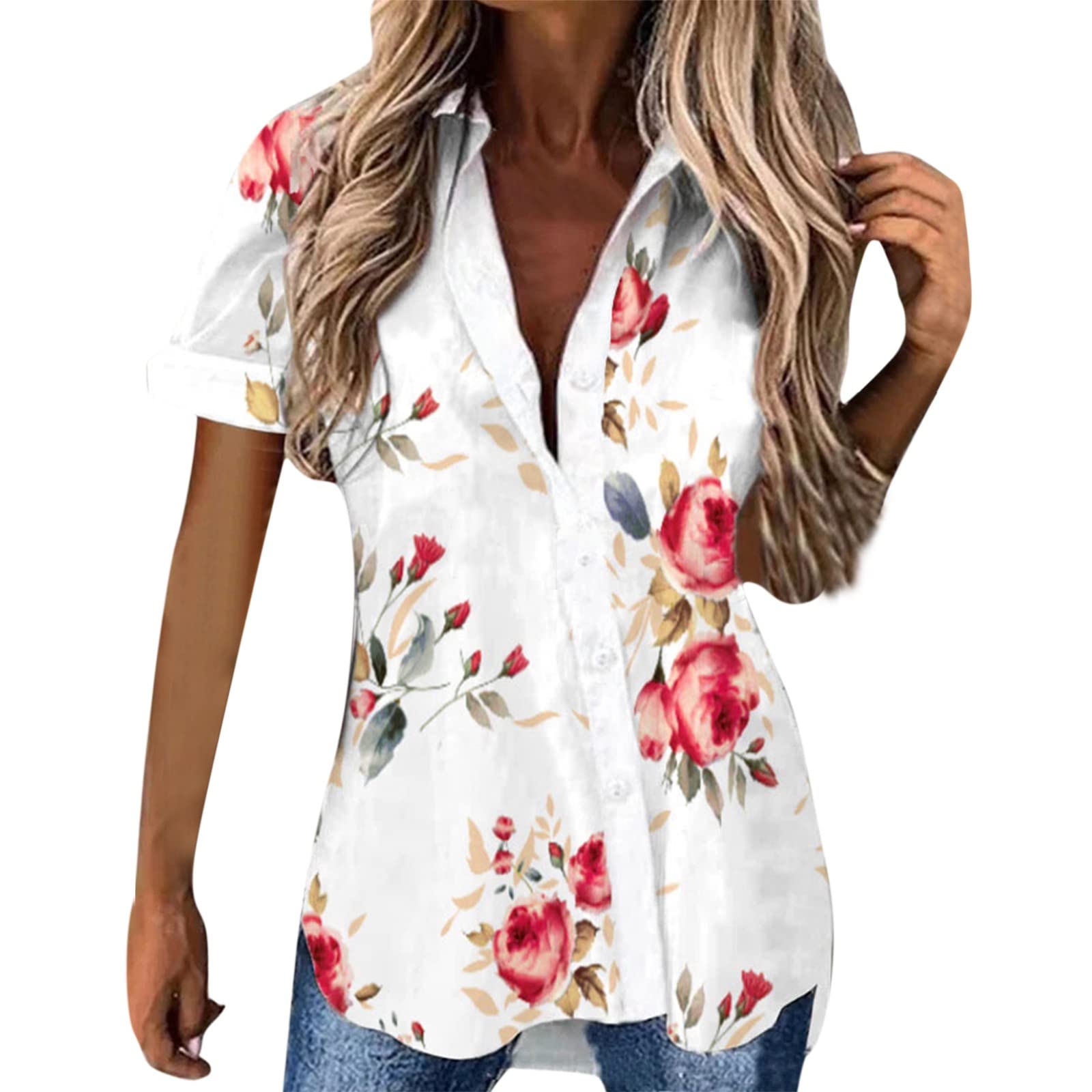Women's Casual & Sexy Summer Tops - Short Sleeve V-Neck Twist Front Loose Fit Dolman Blouse | Perfect for Office Wear, Date Nights & Weekend Outings