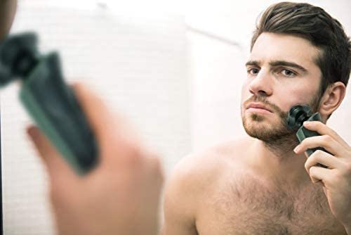 Men's Electric Shaver 4-in-1 - Waterproof Rotary Razor for Dry/Wet Shaving with USB Rechargeable Battery, Nose Trimmer & Facial Brush - Perfect for Travel, Home & Gym Use