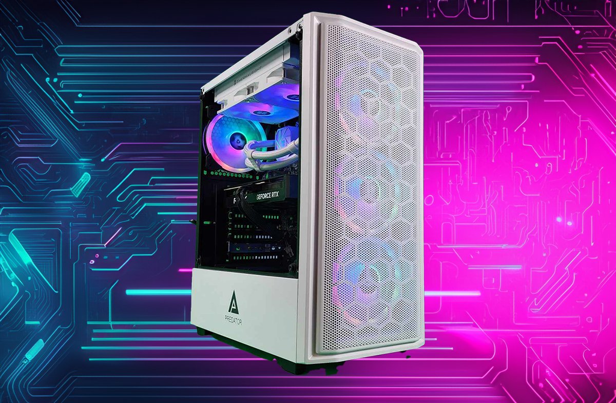 Pinnacle Gaming Desktop PC - Intel Core i7, 500GB/1TB/2TB SSD, NVIDIA RTX 4070 (16GB/32GB), Water Cooling, White Predator H6 - Perfect for 4K Gaming, Streaming & VR