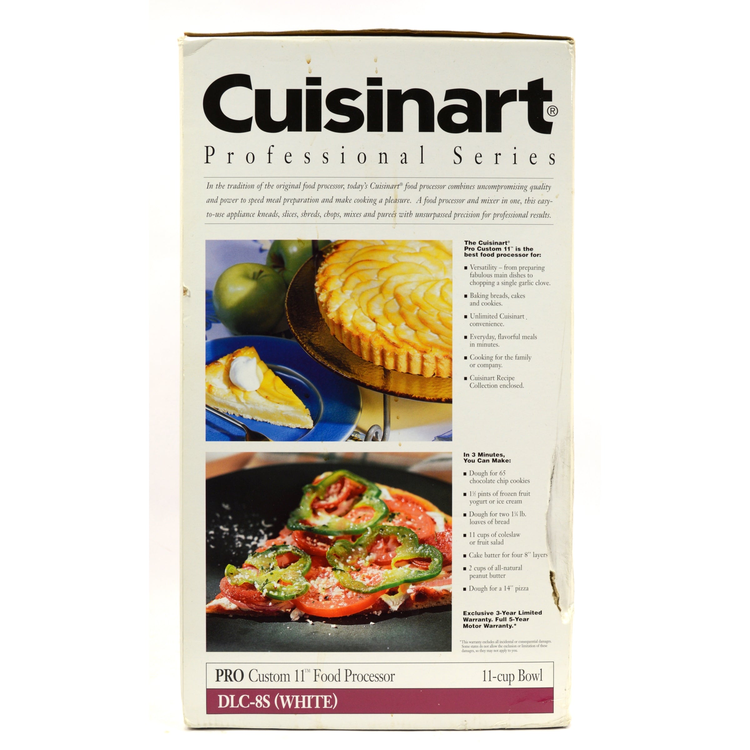 Cuisinart Pro Custom 11 Food Processor - 11 Cup Bowl, DLC-8S, White | Brand New in Box | Perfect for Meal Prep, Baking & Large Batch Cooking