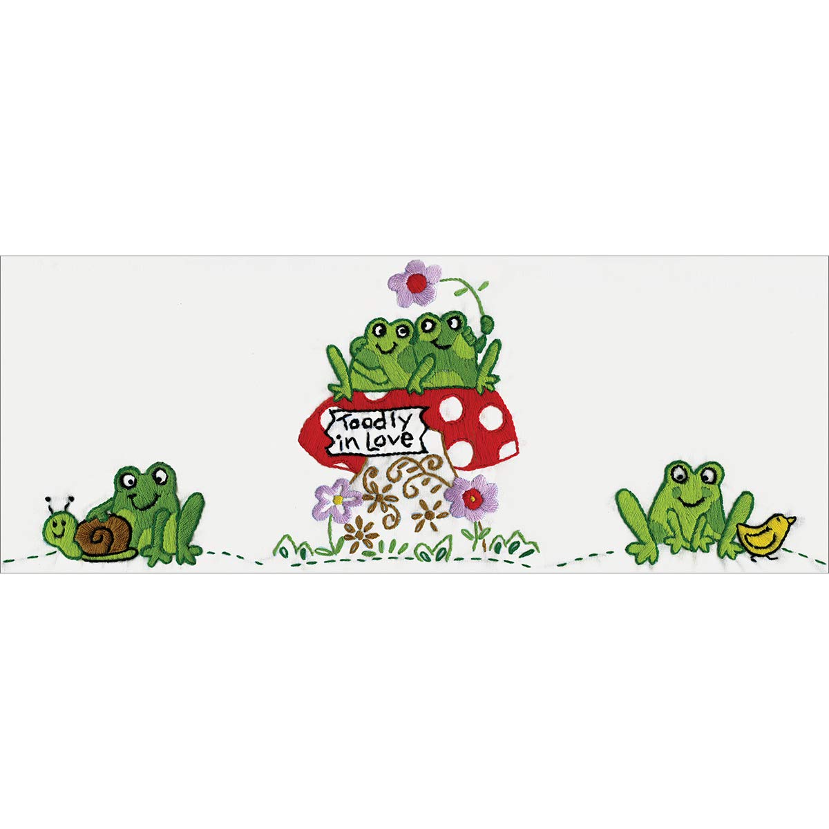 Toadly in Love Embroidery Pillowcases - Cute Frog Design Home Decor for Bedroom, Living Room, and Gift Giving