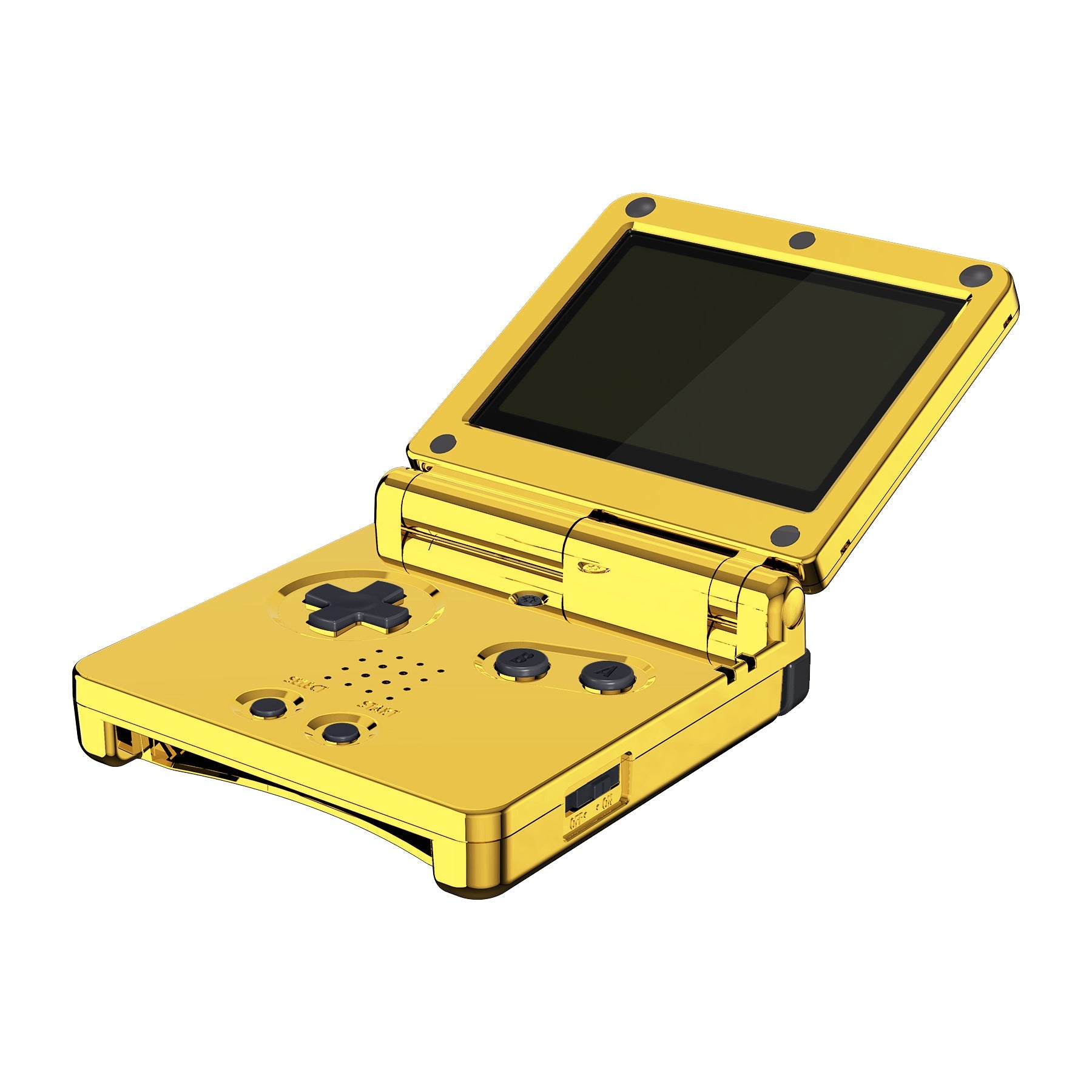 eXtremeRate IPS Ready Upgraded Replacement Shell Kit with Buttons for Gameboy Advance SP GBA SP - Compatible with IPS & Standard LCD Screens - Chrome Gold Glossy Finish - Perfect for Gaming Enthusiasts & Retro Console Modding