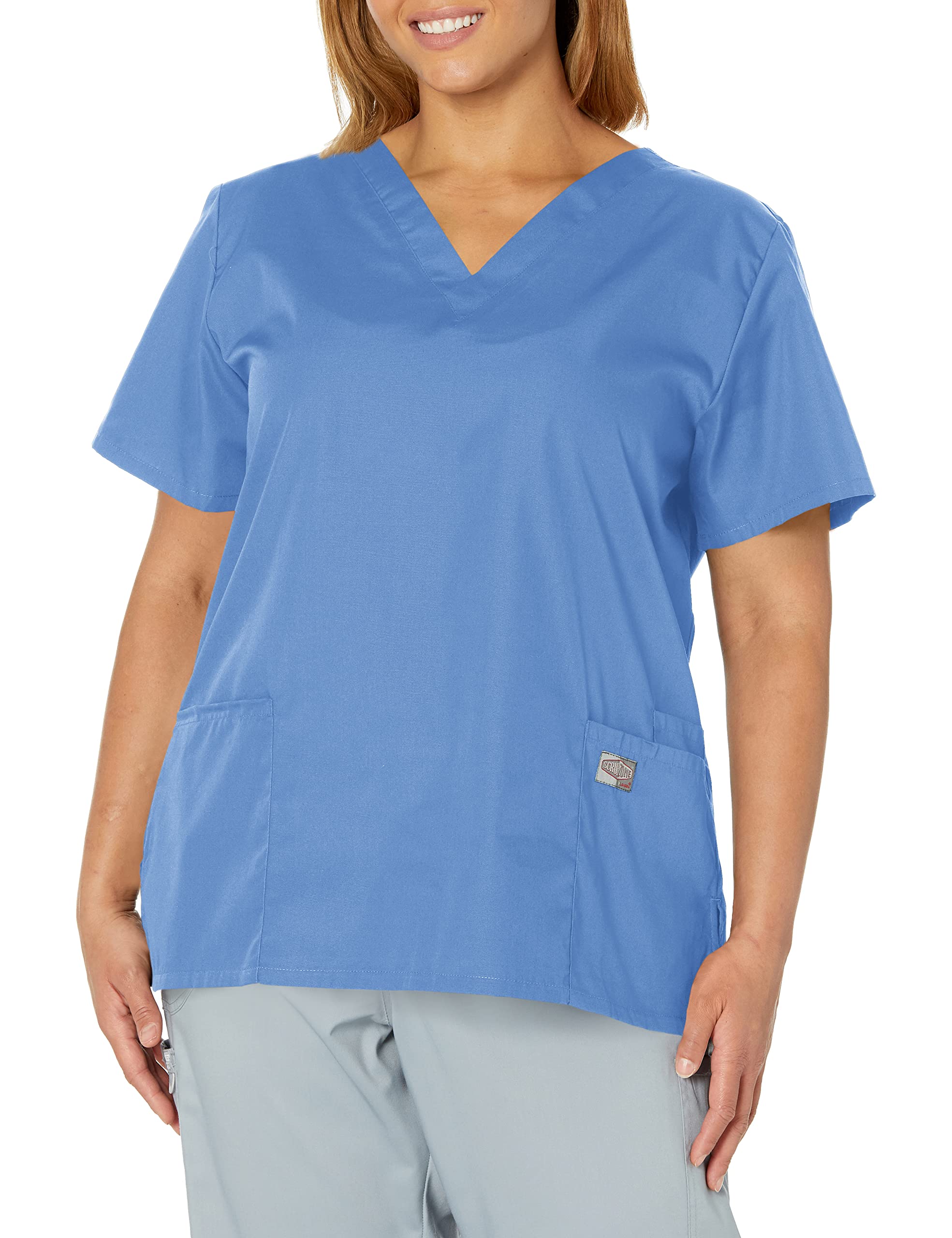 Landau Scrub Zone Relaxed Fit 2-Pocket V-Neck Scrub Top for Women 70221 | Comfortable Medical Uniform for Nurses & Healthcare Professionals | Perfect for Hospital Shifts & Clinical Work